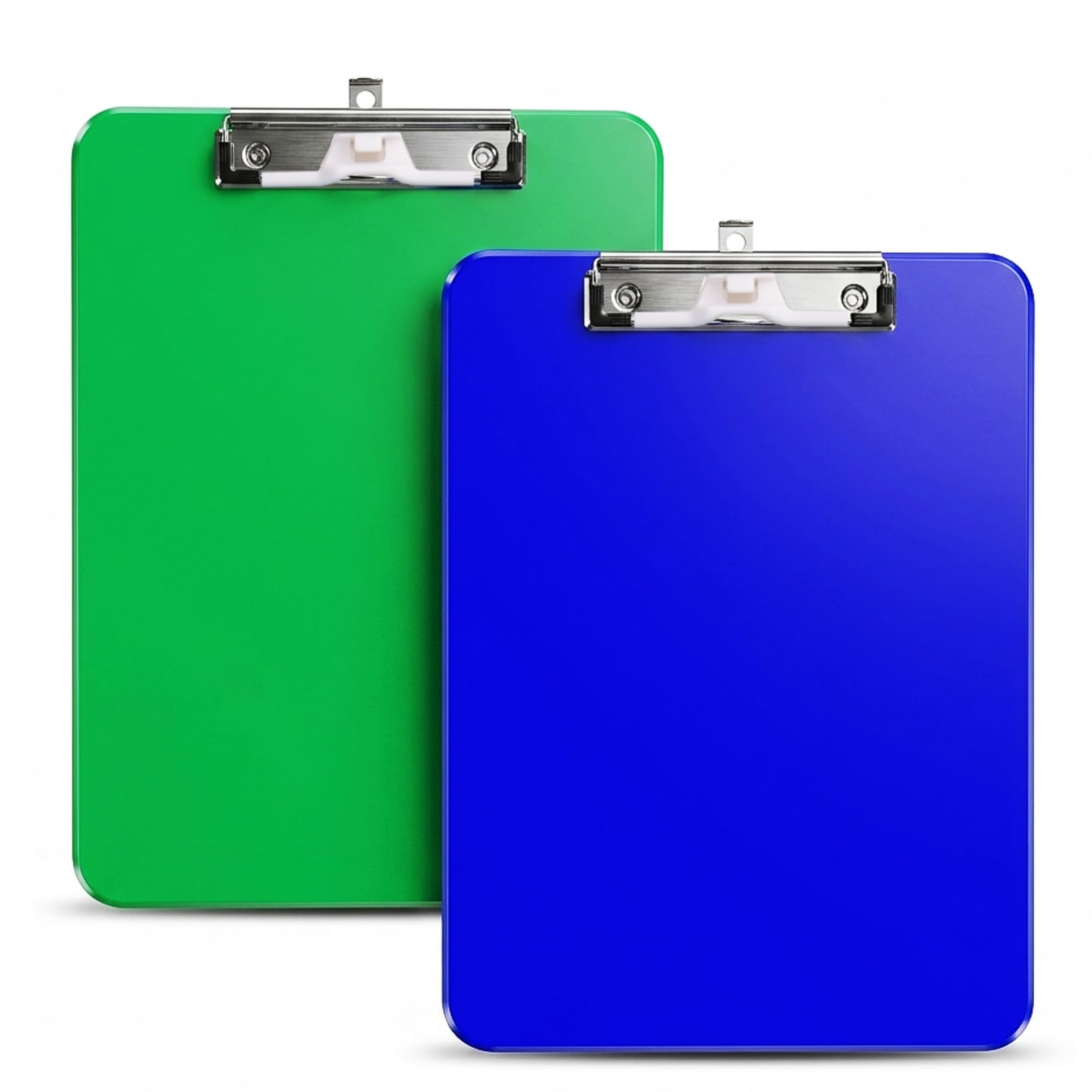 2 Pack Plastic Clipboards with Pen Holder,A4 Letter Size Clip Boards 8.5x11 with Metal Clip, Portable Lightweight Writing Board for Nurses Teachers Office School Home Work,Blue Green