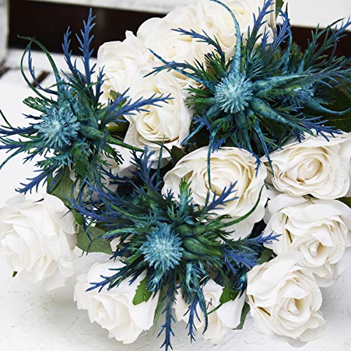 Buy FiveSeasonStuff Real Size Artificial Thistle Flowers Real Touch 8