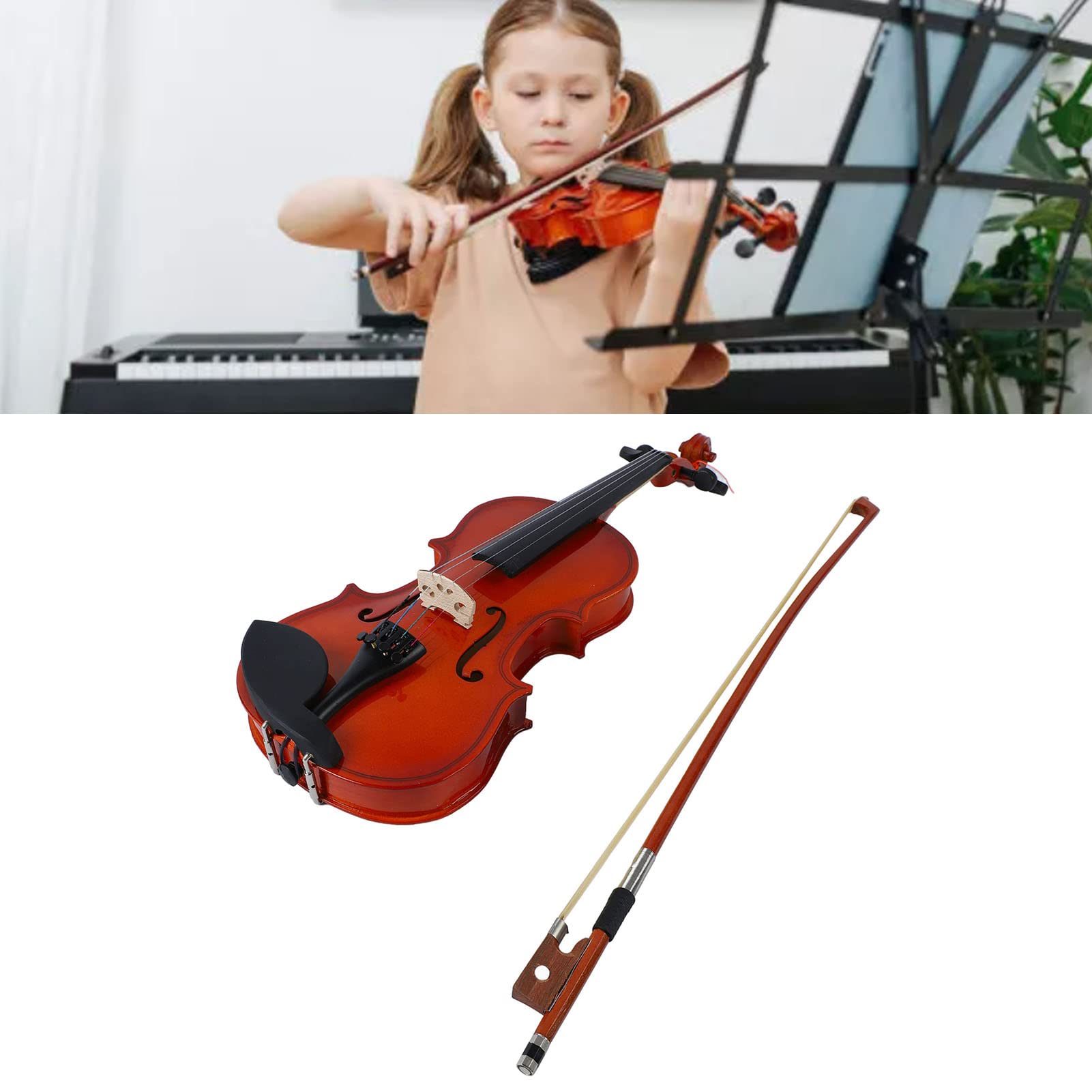 Generic Custodia per Archetto per Violino Kit per Ponte Set per Violino in Legno Artigianale per Esibizioni e Esercizi Quotidiani, Collezione da 5 Pezzi (1/8)