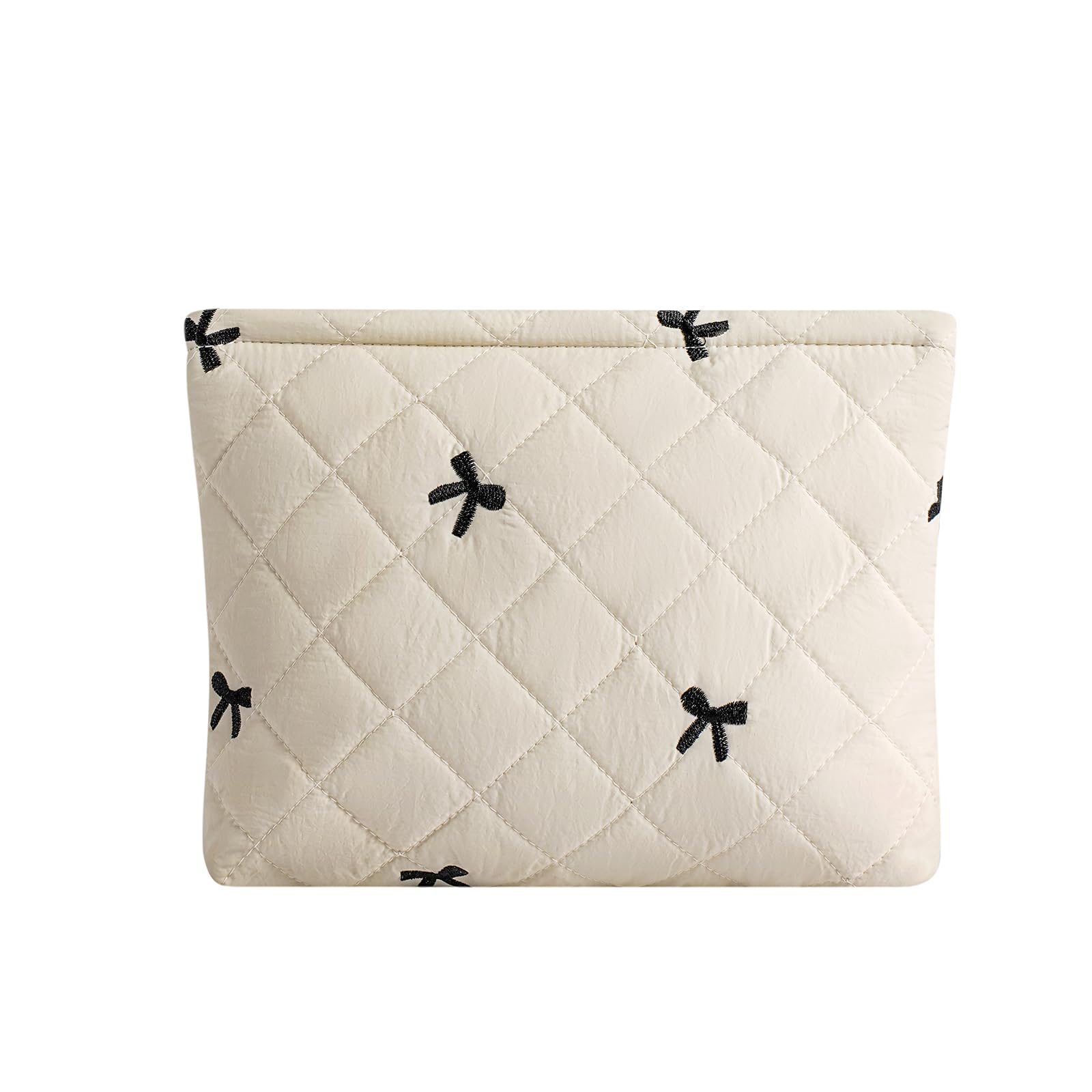 uekeboag Quilted Floral Cotton Makeup Pouch,Coquette Quilted Cosmetic Bag for Women and Girls, Aesthetic Organizer Bag, Flower Cute Travel Toiletry