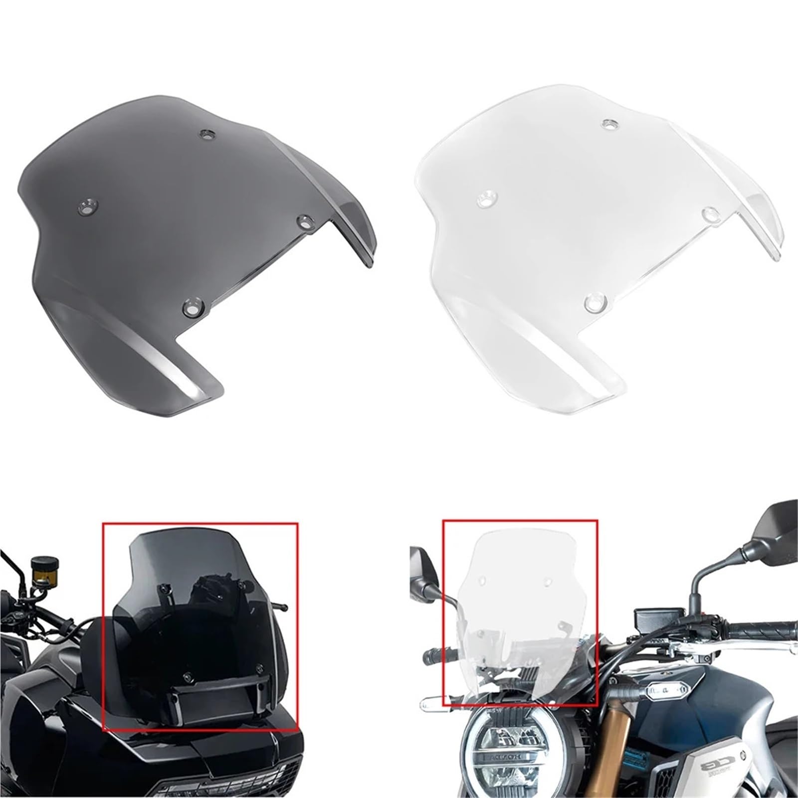 Parabrezza Moto Spoiler Deflettore antivento per parabrezza da 11" in plastica ABS per moto, fumé/trasparente, per Harley Pan America 1250 1250S ADV 2021-2022(Smoke)