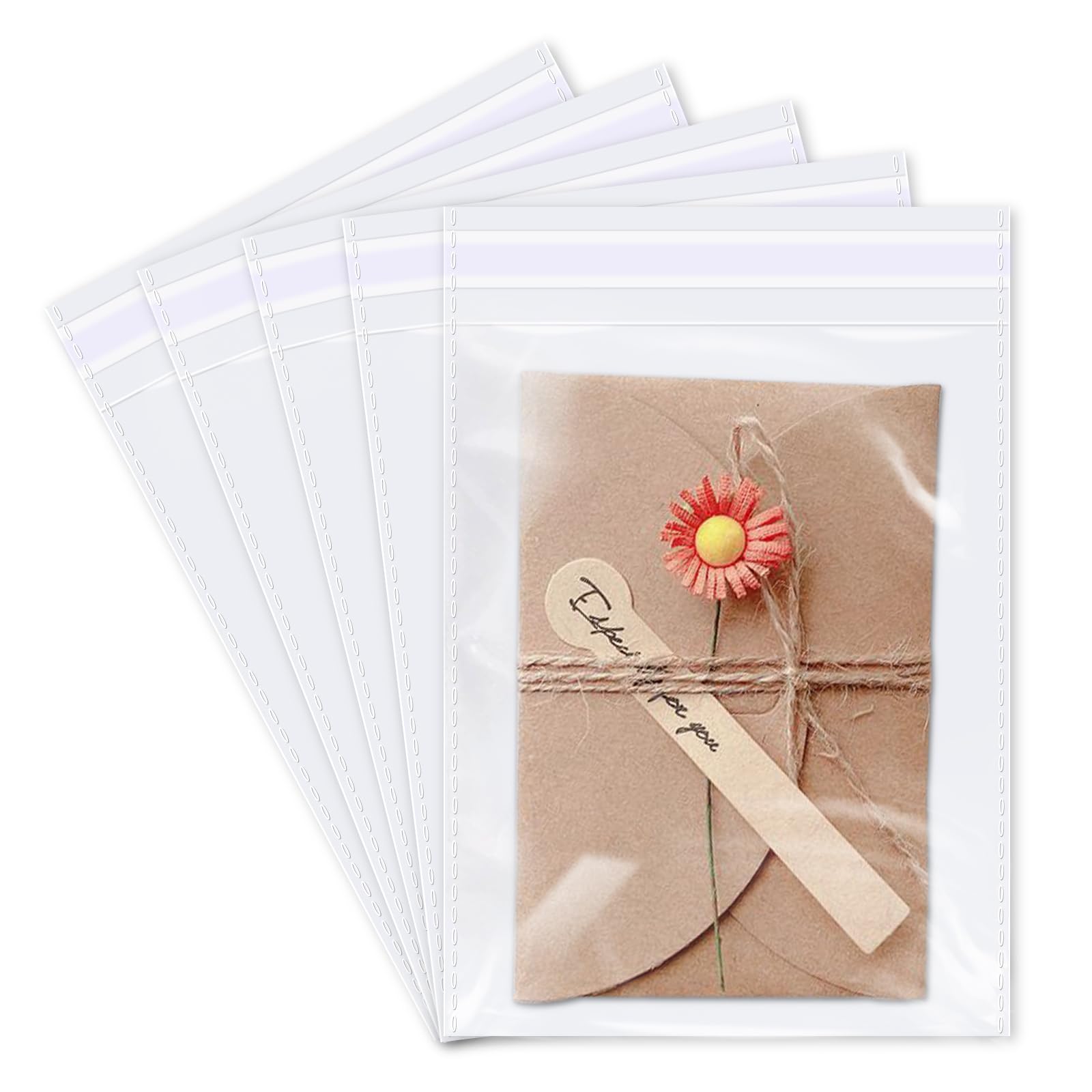 iMailer - 1000 Pcs - 6" x 9" Clear Plastic Cellophane Bags - Resealable Self Sealing Cello Bags for A7 A8 A9 Cards & Envelopes, Photo, Prints, Candies