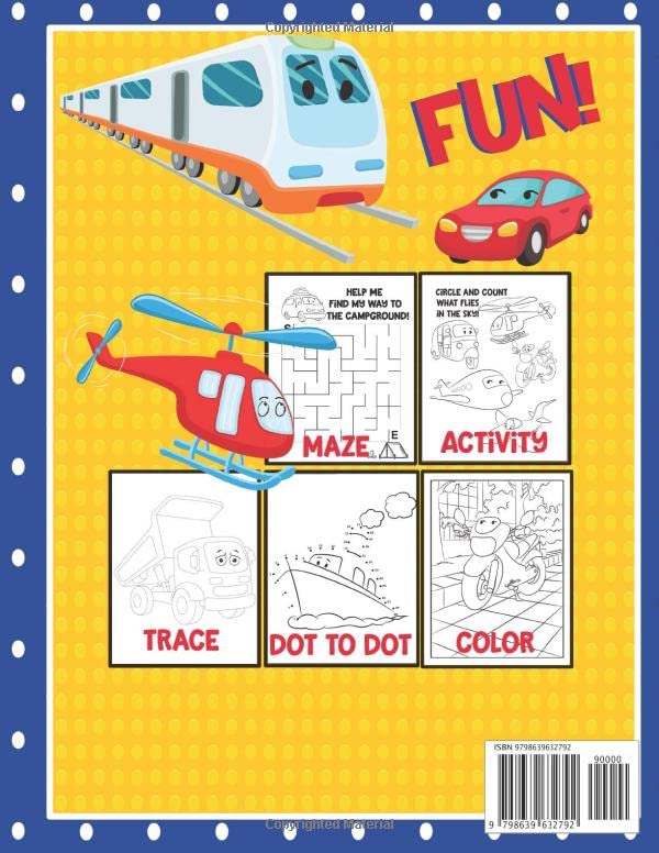 My Coloring Activity Book Things That Go! Cars,Trucks, Ships, Planes For Kids!: Coloring and Activity Book with Color, Maze, Dot to Dot, Trace and Fun ... Truck and so much morel For Kids Ages 4-8 - Image 2