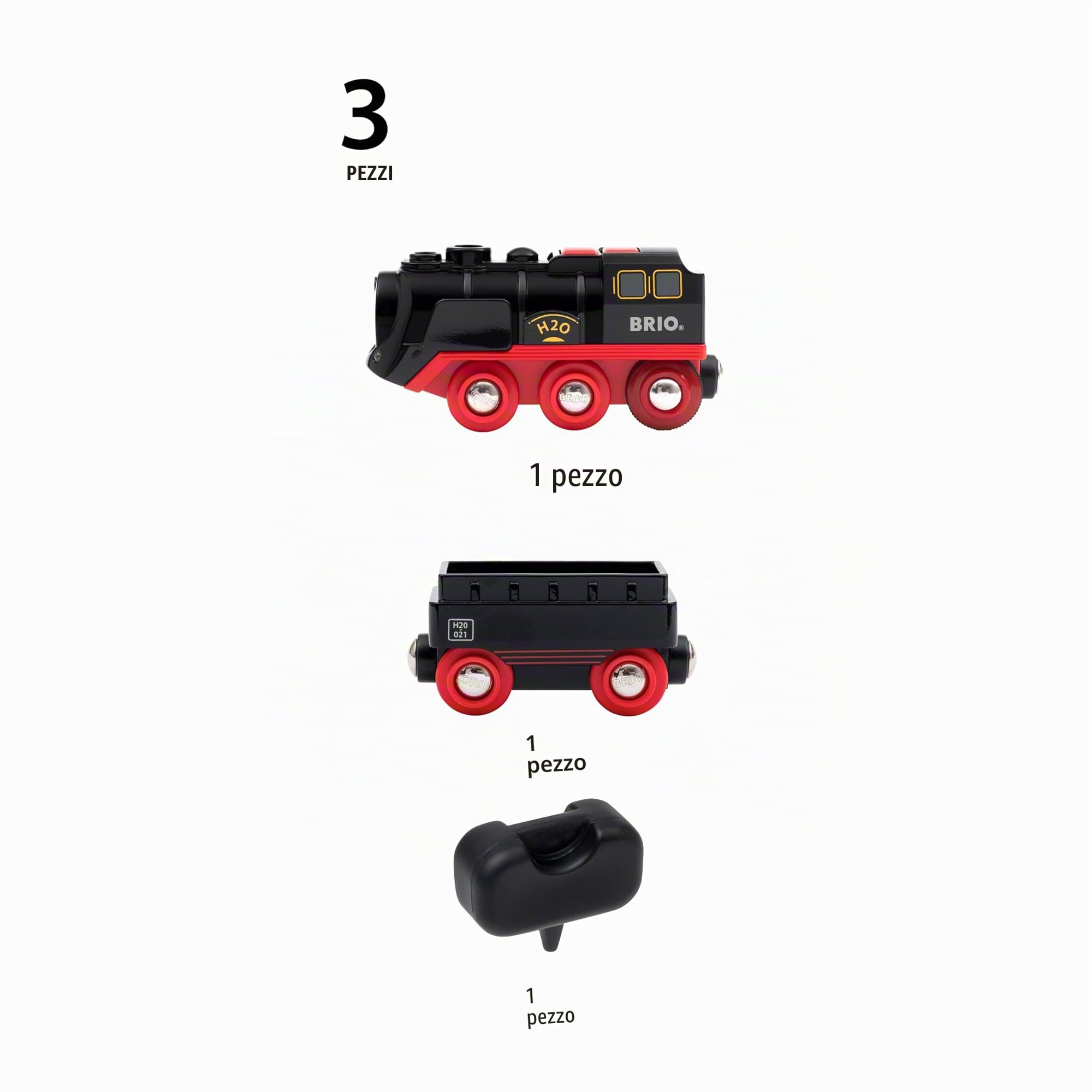 Brio World - Treno A Vapore A Batteria | Accessorio Pista Trenino | Trenino Albero Di Natale | Per Bambini Dai 3 Anni In Su | Compatibile Con Tutti I Prodotti Brio | Regalo Bambini