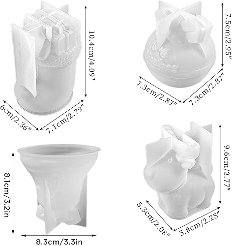 Miniatura 2 de 4 moldes de silicona de Navidad  Moldes de vela 3D para velas de cera de bricolaje, jabón arte artesanal, decoración del hogar