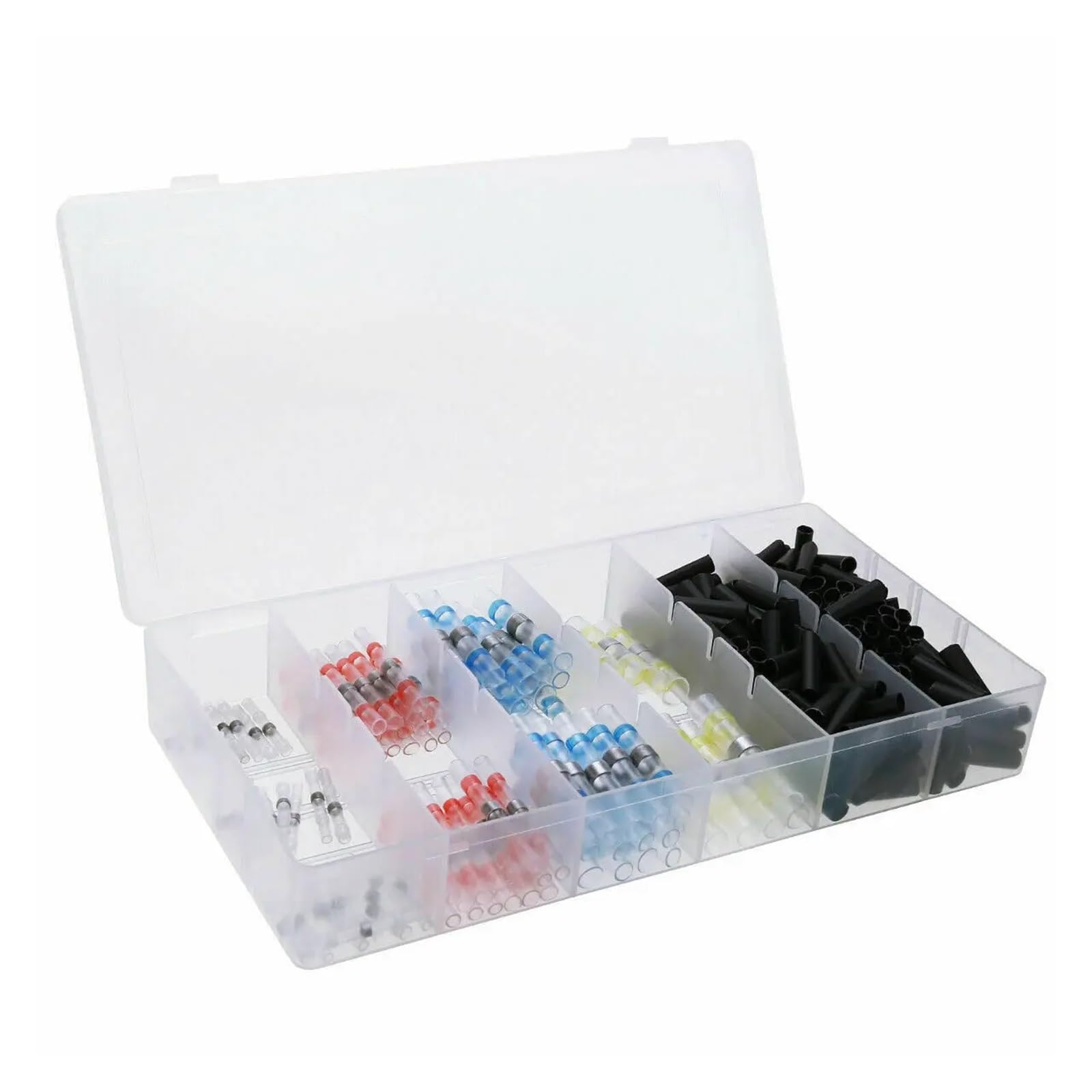 250PCS 4 Dimensioni Saldatura Manicotto Guarnizione Termorestringente Butt Connettori Filo Elettrico Splice Terminali Kit Assortimento