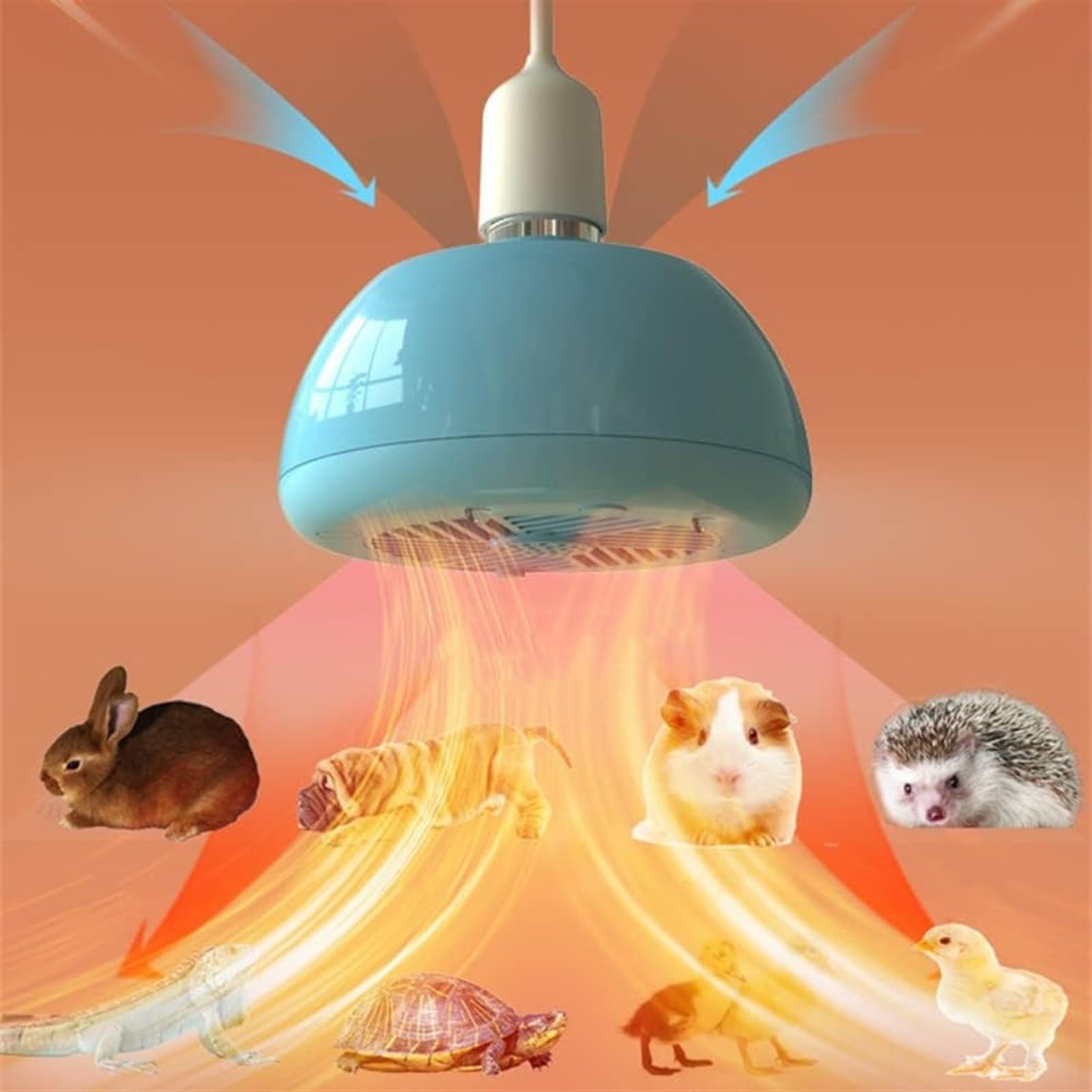 NEZIH Riscaldatori for pollaio/3 modalità Potenza regolabile e funzione di illuminazione, Lampada riscaldante for rettili, Scaldacalore for cani, gatti, pulcini, Uso domestico