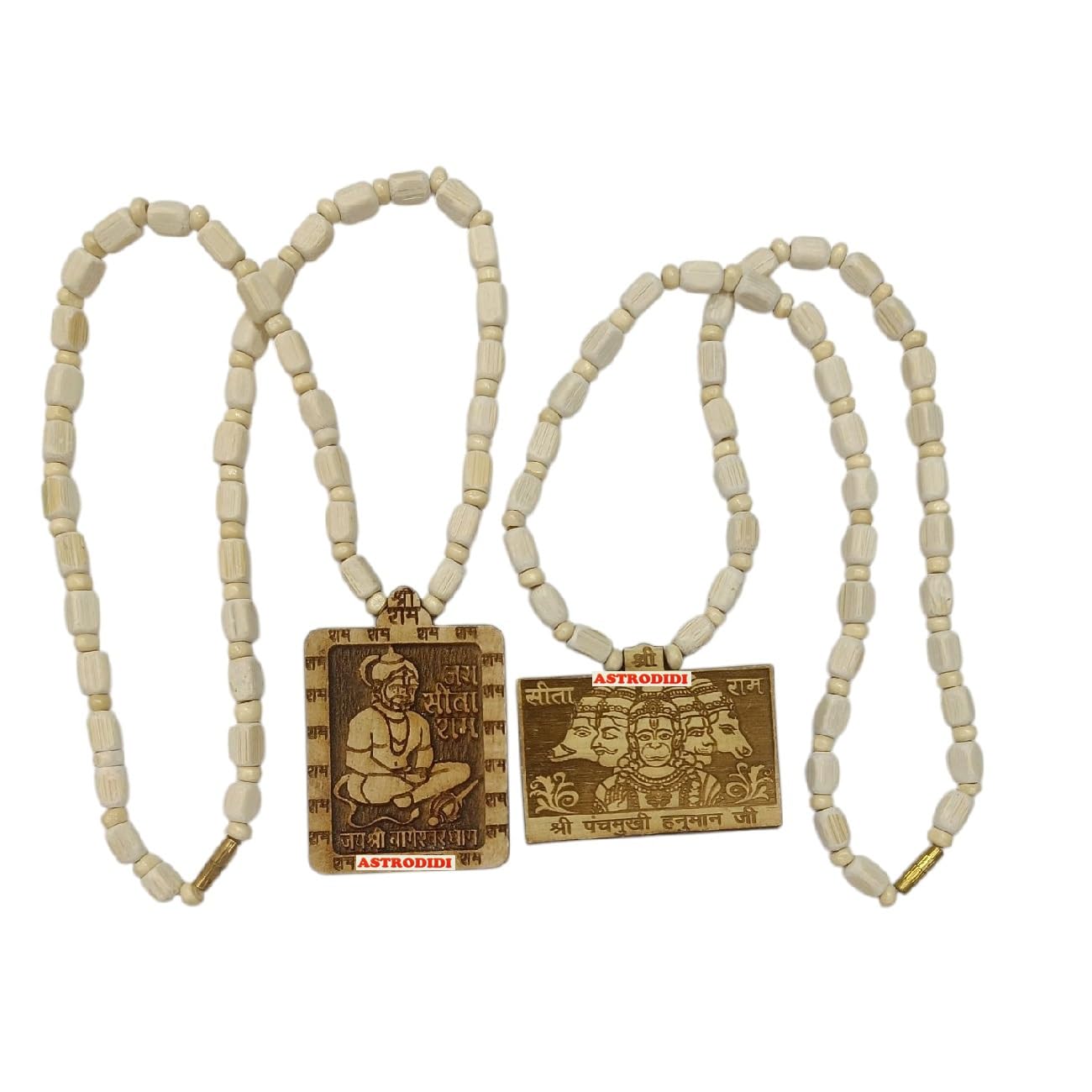 ASTRODIDI Jai Shri Bageshwar Dham and Panchmukhi Hanuman Ji Locket Tulsi Mala | Handmade Jai Sita Ram Original Tulasi Kanthi Mala for Man and Women (2 PCS COMBO)-image-2