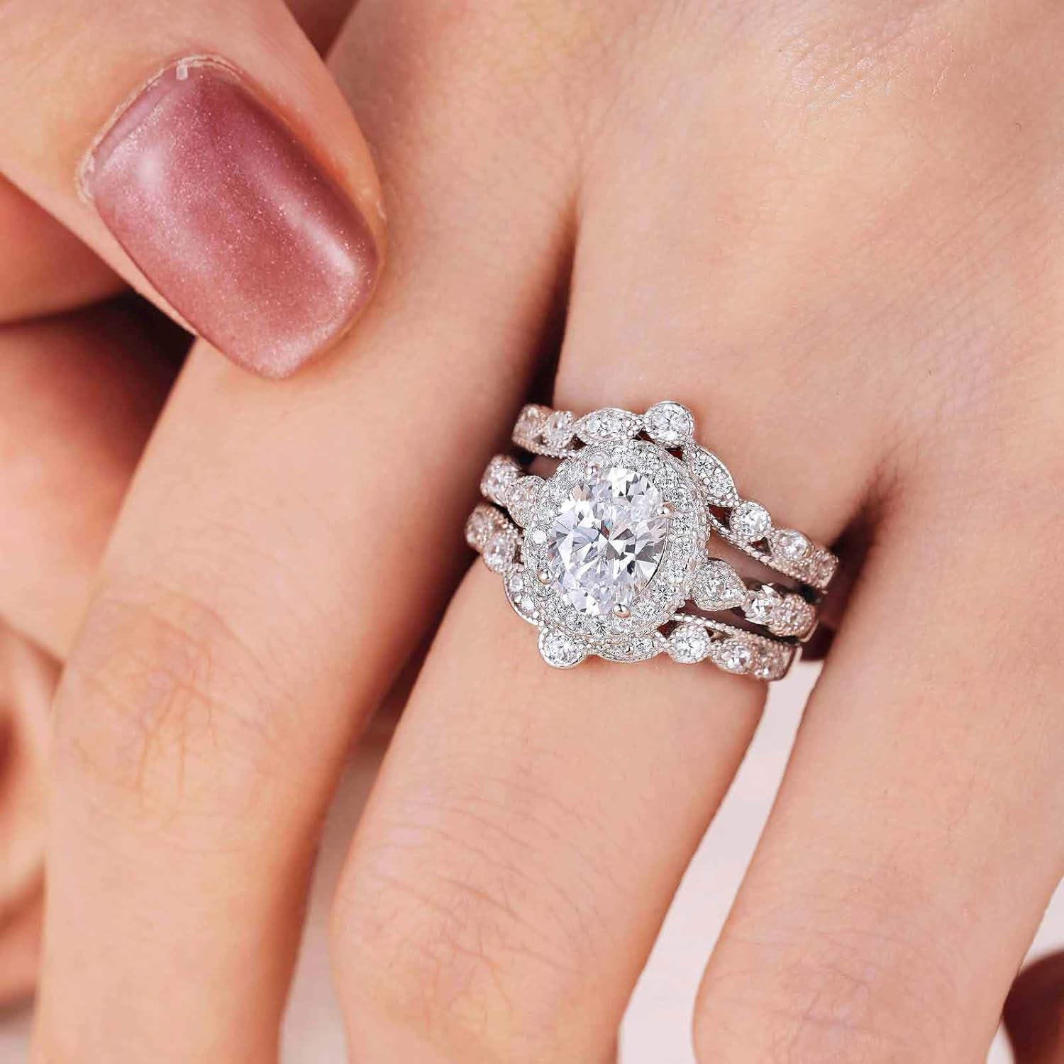 SHELOVES Vintage Style Ring Enhancers for Engagement Ring Adjustable Wedding Bands 925 Sterling Silver 5-10