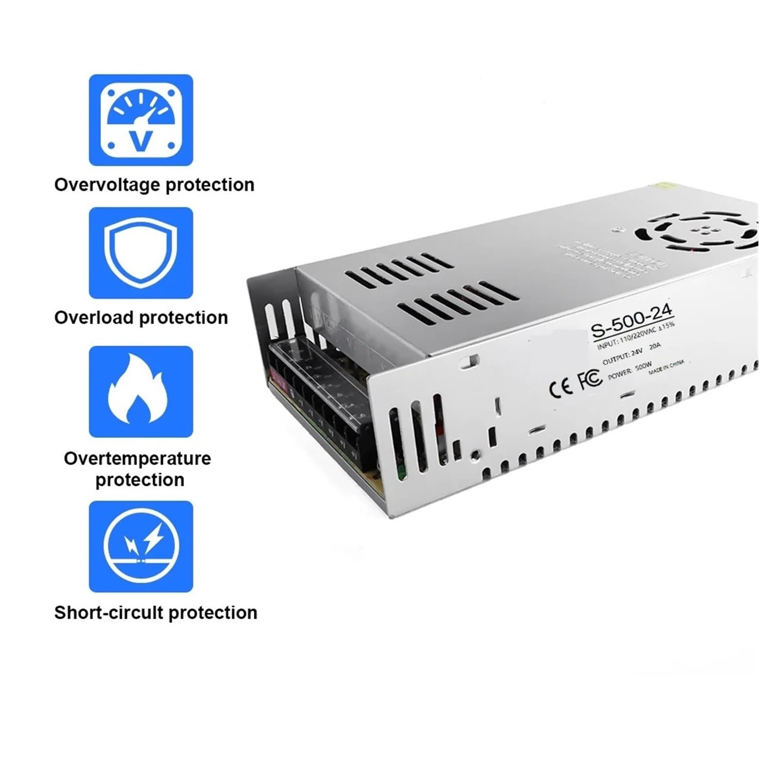 Fuente de alimentación conmutada de 10W-500W CA a CC 5V 12V 24V 36V 48V