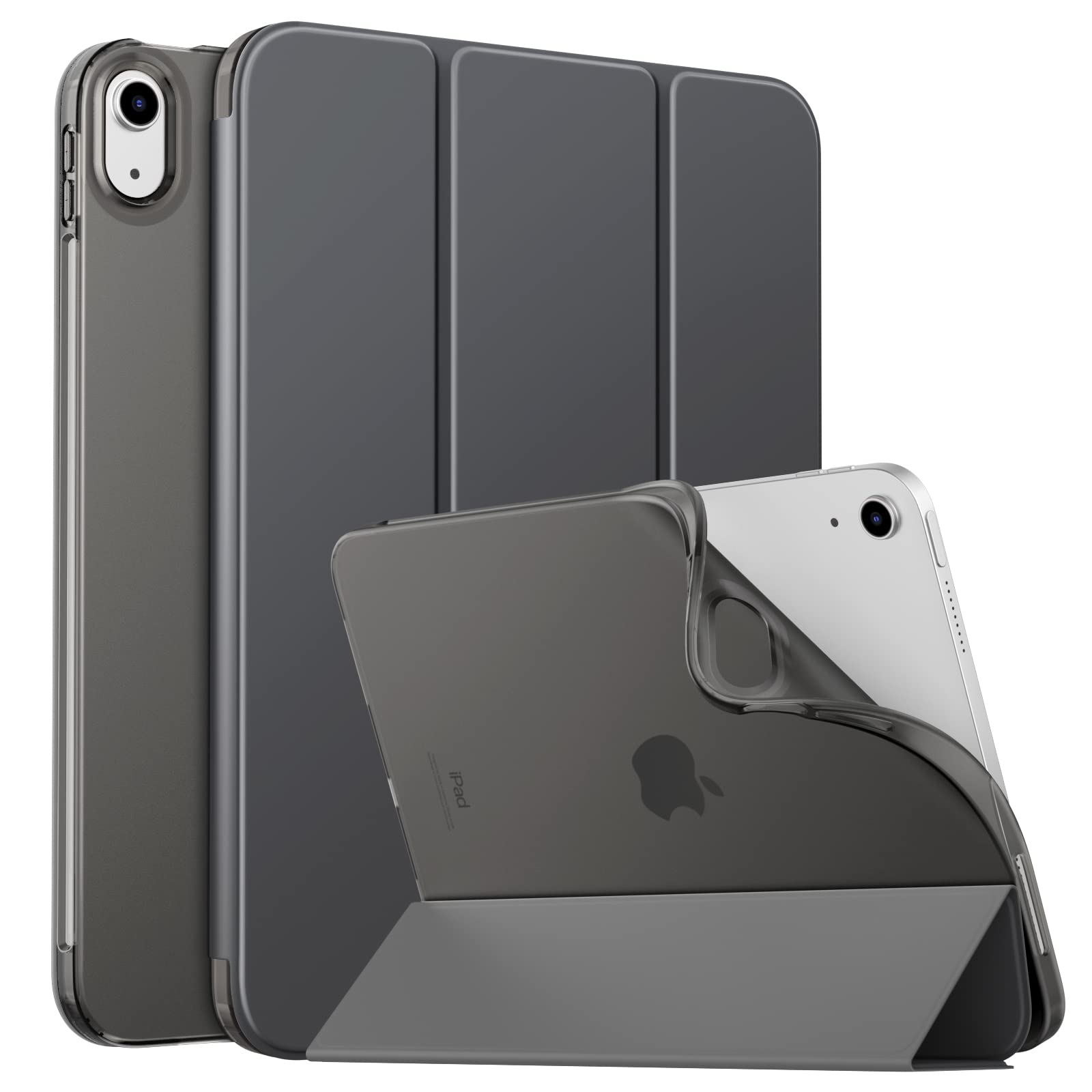 MoKo Custodia Protettiva per iPad (A16) 11a Gen 11" 2025/10a gen 10,9 Pollici 2022, iPad Cover in TPU e Pelle PU con Chiusura Magnetica, Sostegno, Auto Riattivazione/Standby, Grigio Siderale