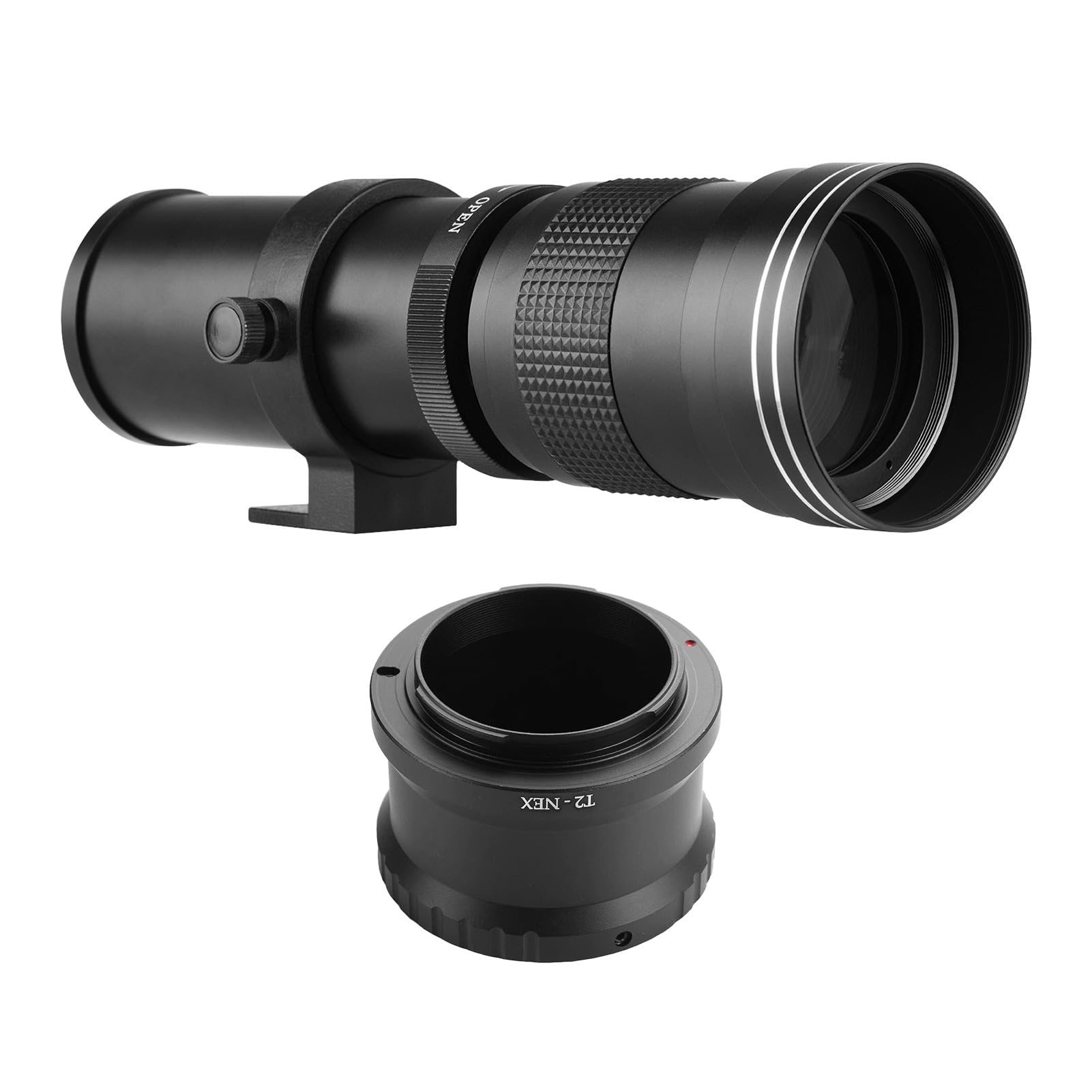 Super Teleobiektyw Zmiennoogniskowy, 420-800 Mm F/8.3-16, Aparat NEX z Mocowaniem E, Mocowanie T2, do Lustrzanek Jednoobiektywowych DSLR (BLACK)