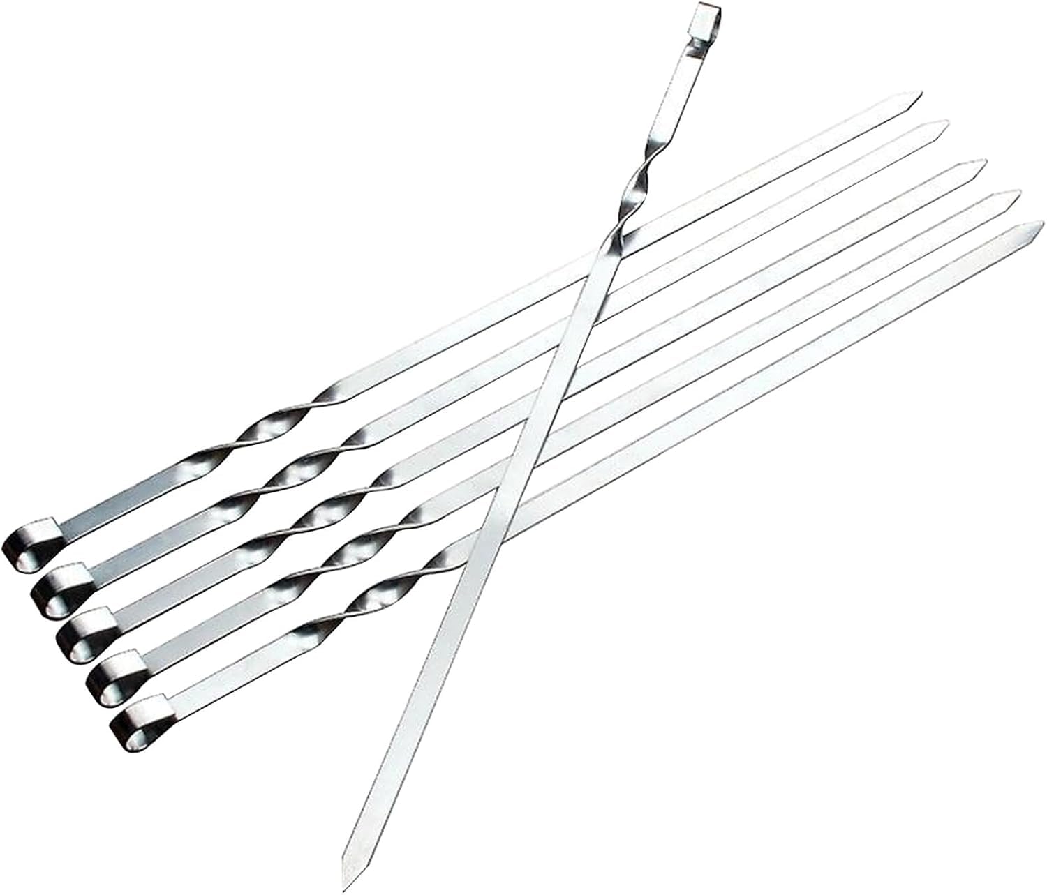 GSV Essentials Stainless Steel Kebab Skewers, 38cm Long Metal Round Barbecue Skewers, Reusable BBQ Skewers for Grilling, Heat Resistant, Ideal for Party, Outdoor Camping(18 PCS)