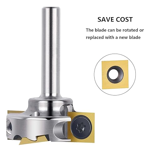 Miniatura 10 de SpeTool Broca de 14 de pulgada de diámetro de corte de 1-14 de pulgada para enrutador de superficie de tablero de alerón, 2+2 insertos, cortador de