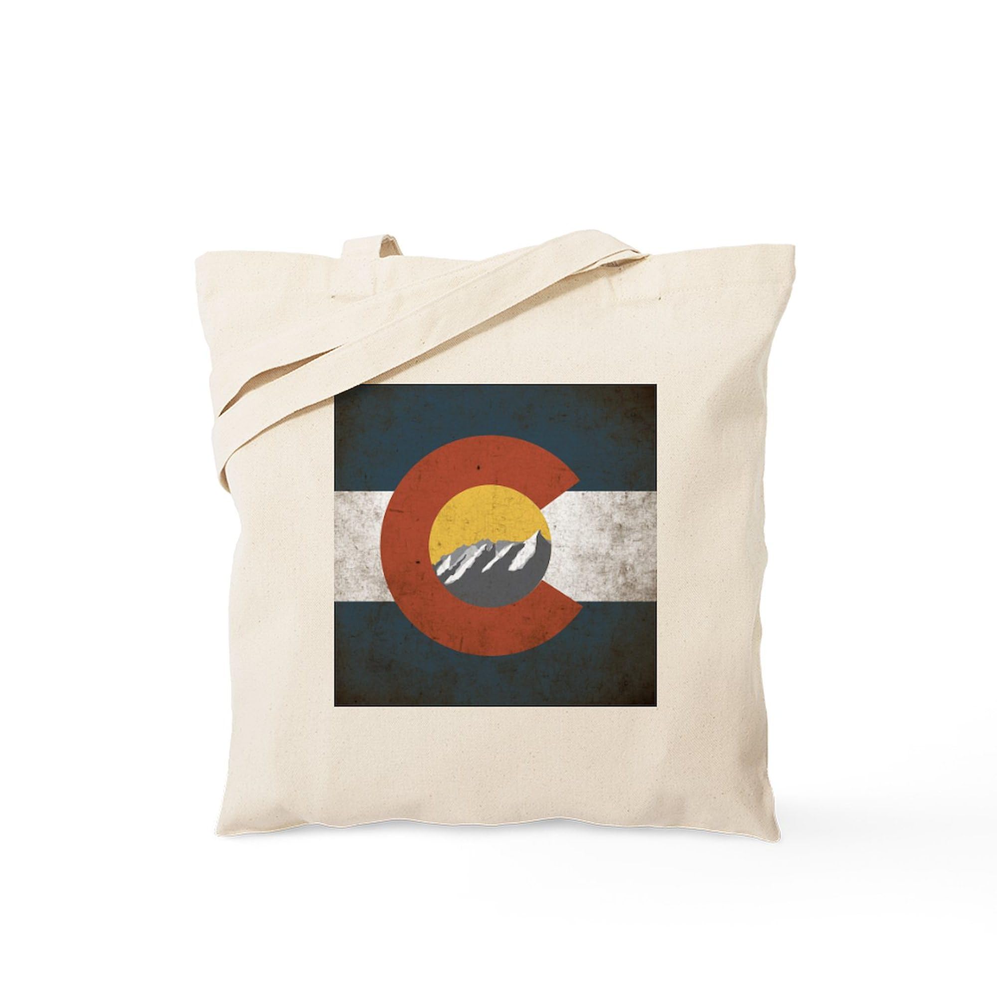 CafePress Colorado State Mountains Tote Bag Reusable Natural Beige Canvas Shopping Bag