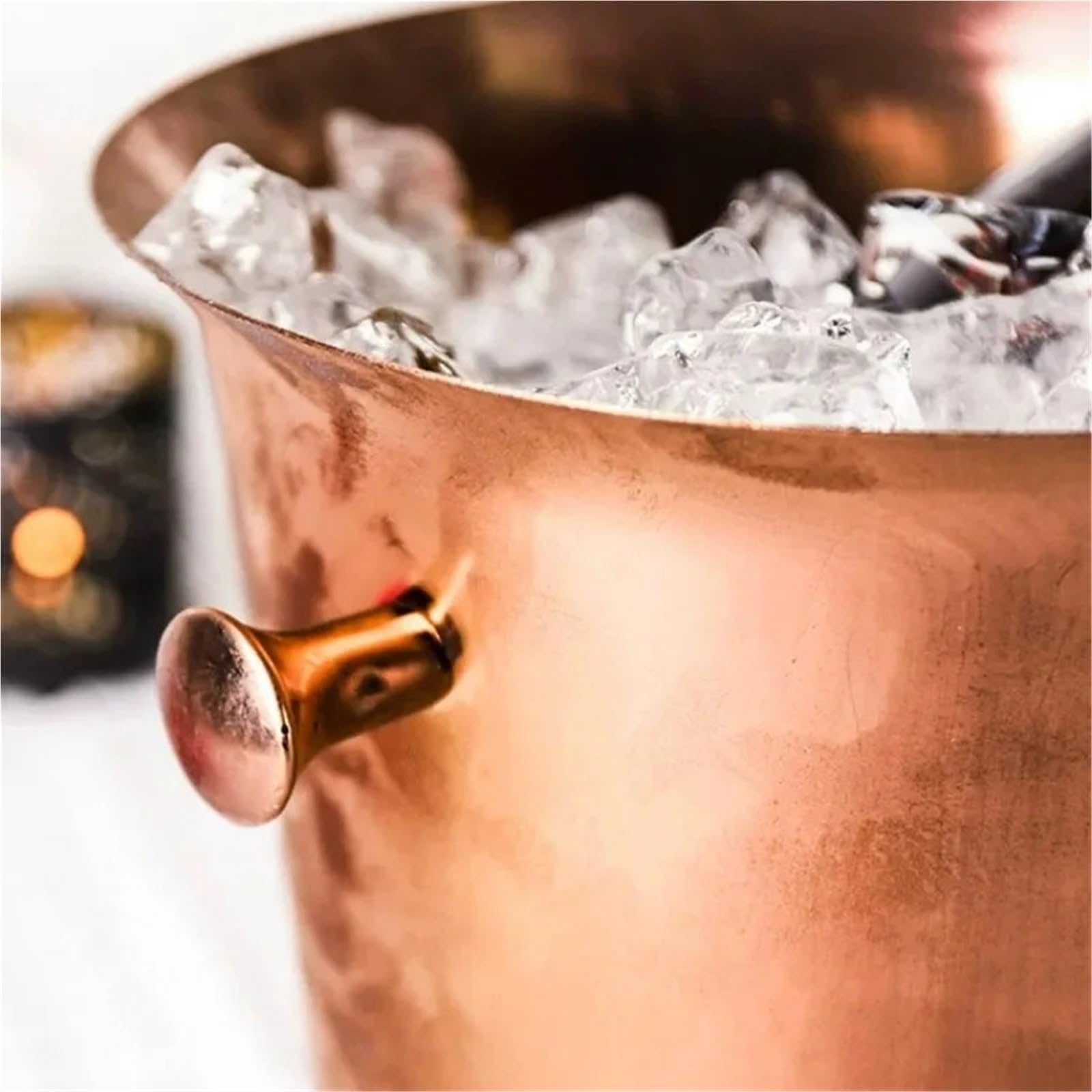 Edelstahl-Eiskübel, Wein-Eiskübel, großer Eis-Wein-Eimer, Champagner-Eimer, Bar-Zubehör für Garten-Party(Gold)