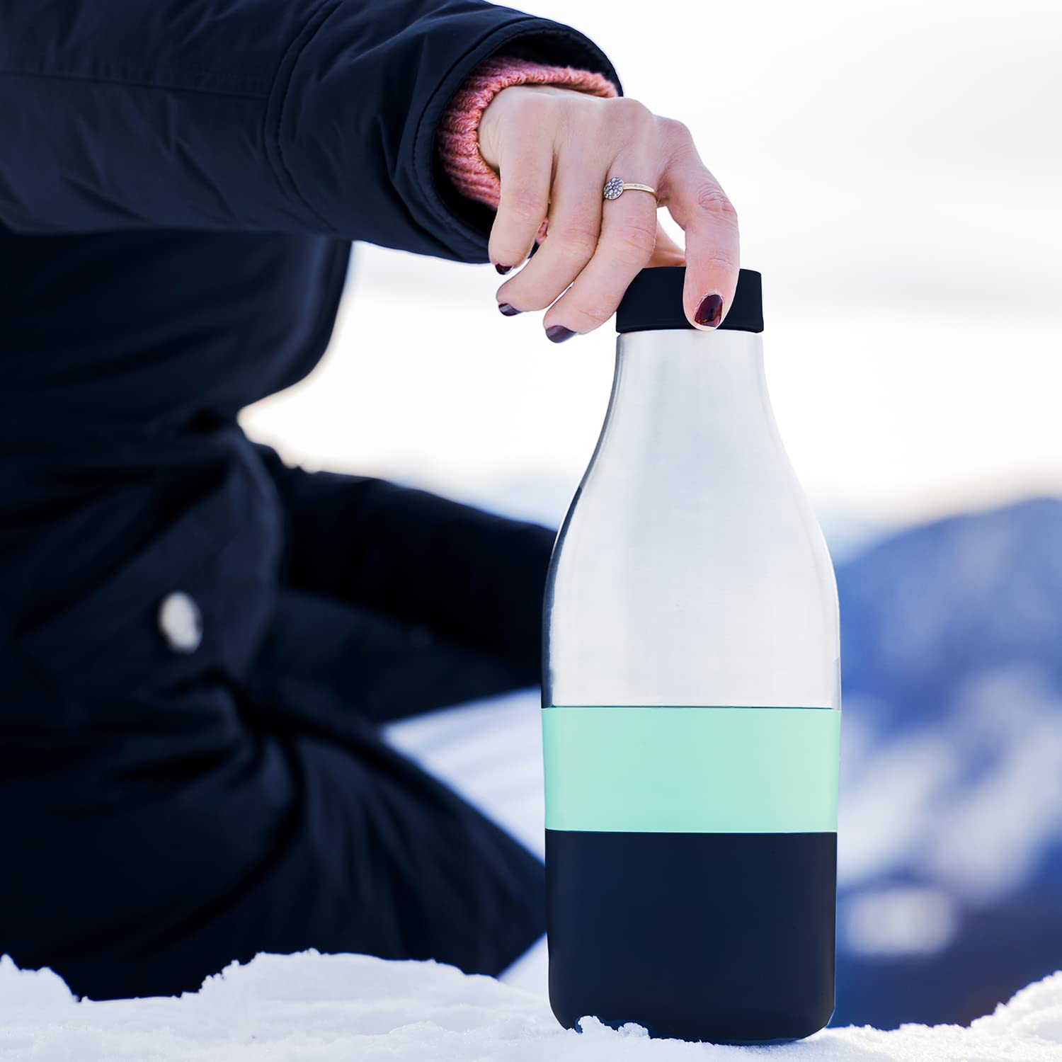 Trebonn - Food & Hydrate 3 - Botella isotérmica multicompartimento 3 en 1 para bebidas y alimentos. Perfecto para oficina, almuerzos de trabajo, merienda en la escuela, deporte o picnic.