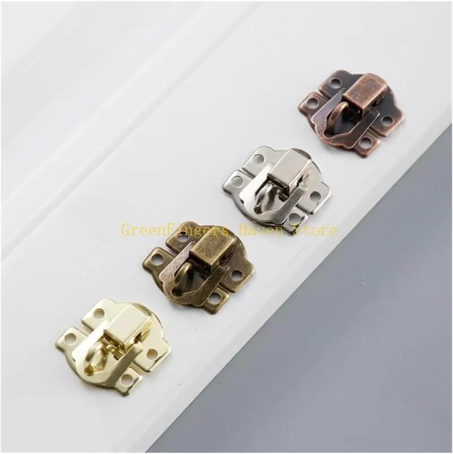 Hasp Hinge 10 Pcs Antique Decorative Hasp Retro Jewelry Box Vintage Furniture Buckle Latch Hinge(White Nickel)