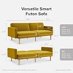 Mopio 76.8" Futon Canapé-lit, Petit Couch, Sommeil, Chaise d'amour, Mid Century Modern Futon Couch , Canapé Cama, Couches pour le salon (Velvet d'Or antique)