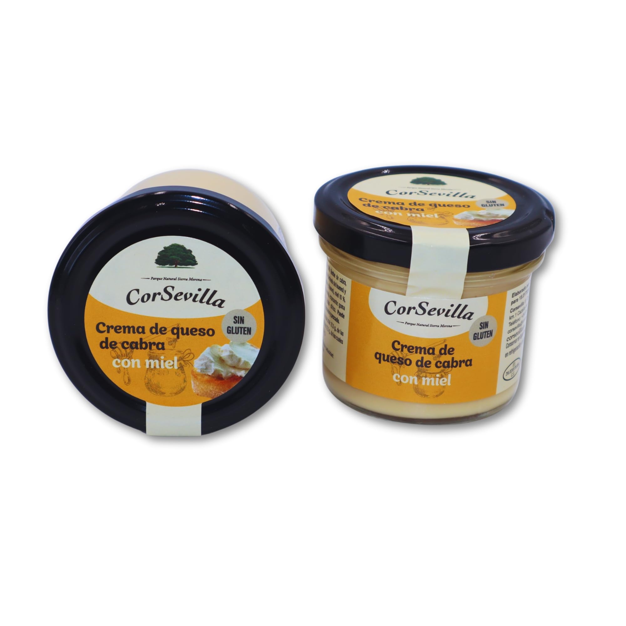 Corsevilla - Crema Queso Cabra Curado - Miel - Queso Untar - Gourmet - Miel - 1 unidadad - 100 g unidad aprox - 100 g aprox.