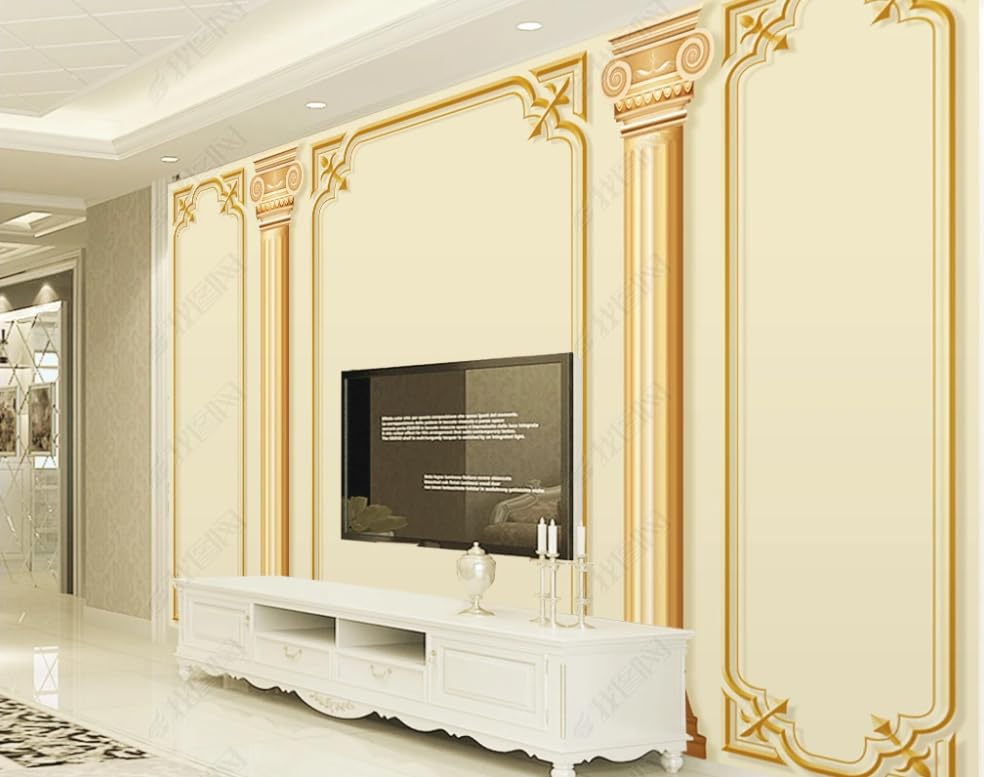 Papier peint intissé relief premium colonne romaine décoration murale 250x175cm