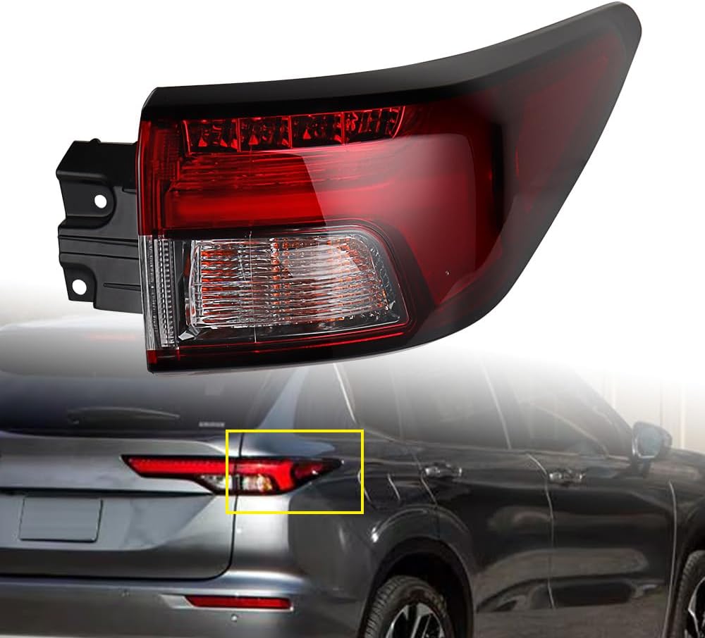 Rear Right Outer Tail Light Compatible for 2022-2024 Mitsubishi Outlander PHEV ES GT LE SEL SE Diamond Limited - 8330B184 CLH94107064 - LED, Halogen, IP67 - Brake Stop Turn Signal Lamp