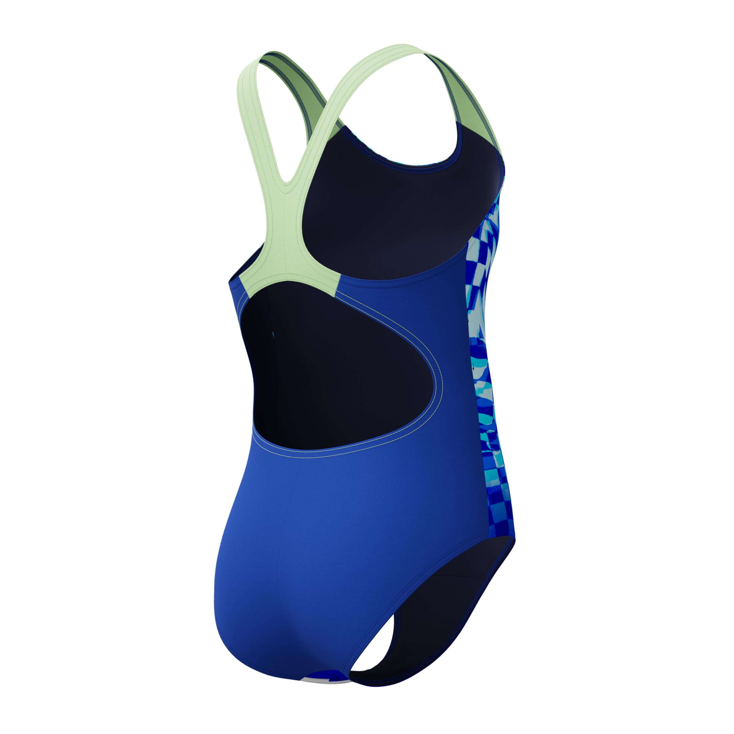 Speedo Maillot de bain pour fille avec imprimé saphir foncé/trèfle pâle