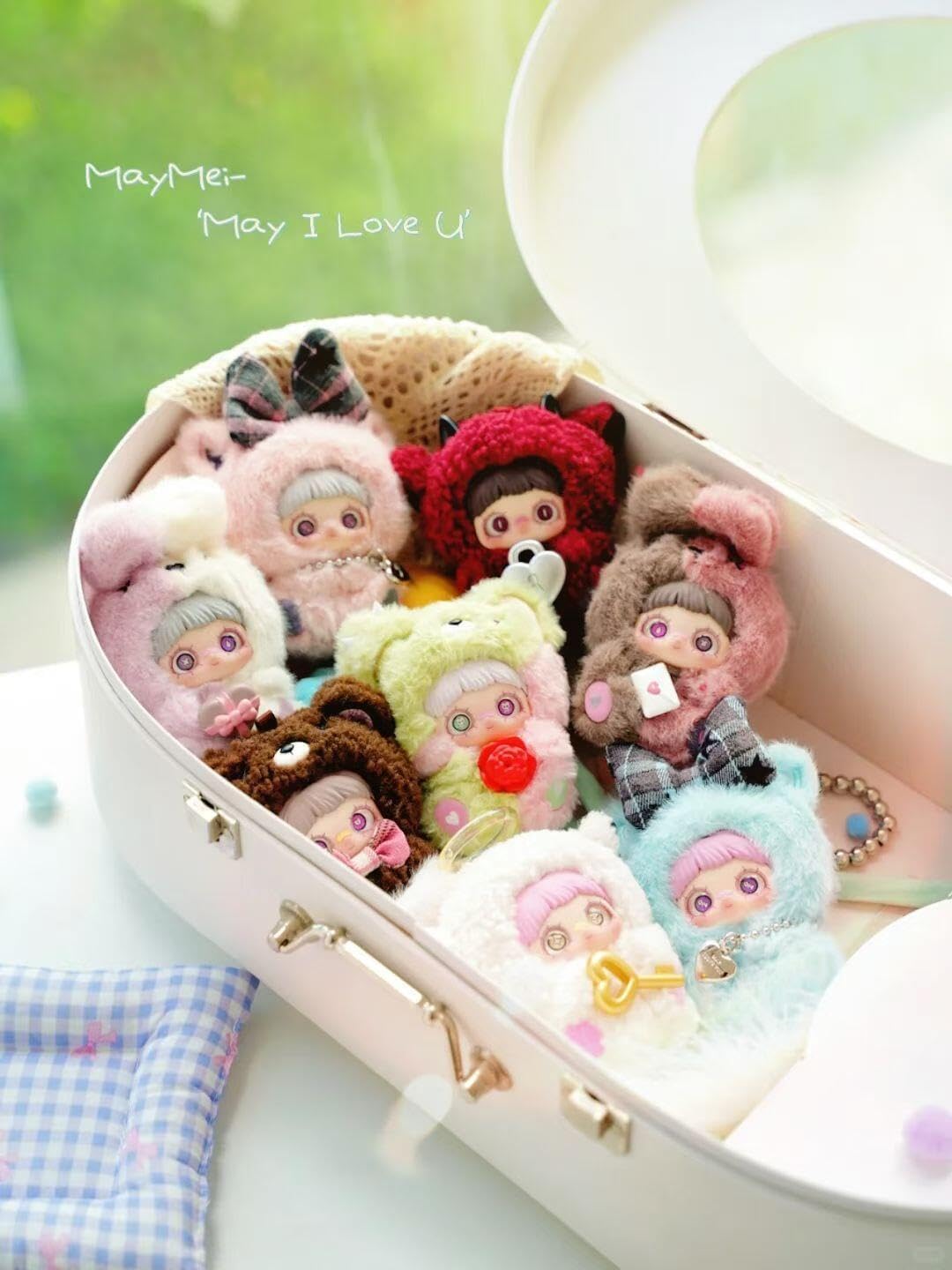 MayMei May I Love You Series Plush Blind Box – Colorful Design with Accessories Soft Touch Mascot Keychain Style for Home Décor Randomly Includes 1 of 10 Collectible Characters (Single Box Packaging)