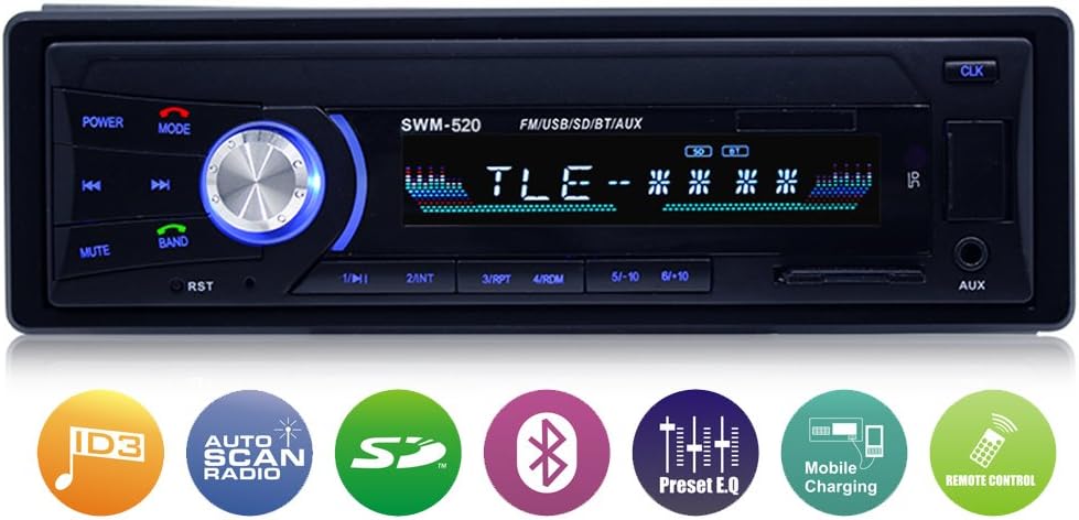 Car Stereo with Bluetooth,Single Din Car Radio,Universal In-Dash Car MP3 Player AM/USB/SD Card/FM Radio with Remote Control, Digital Media Player