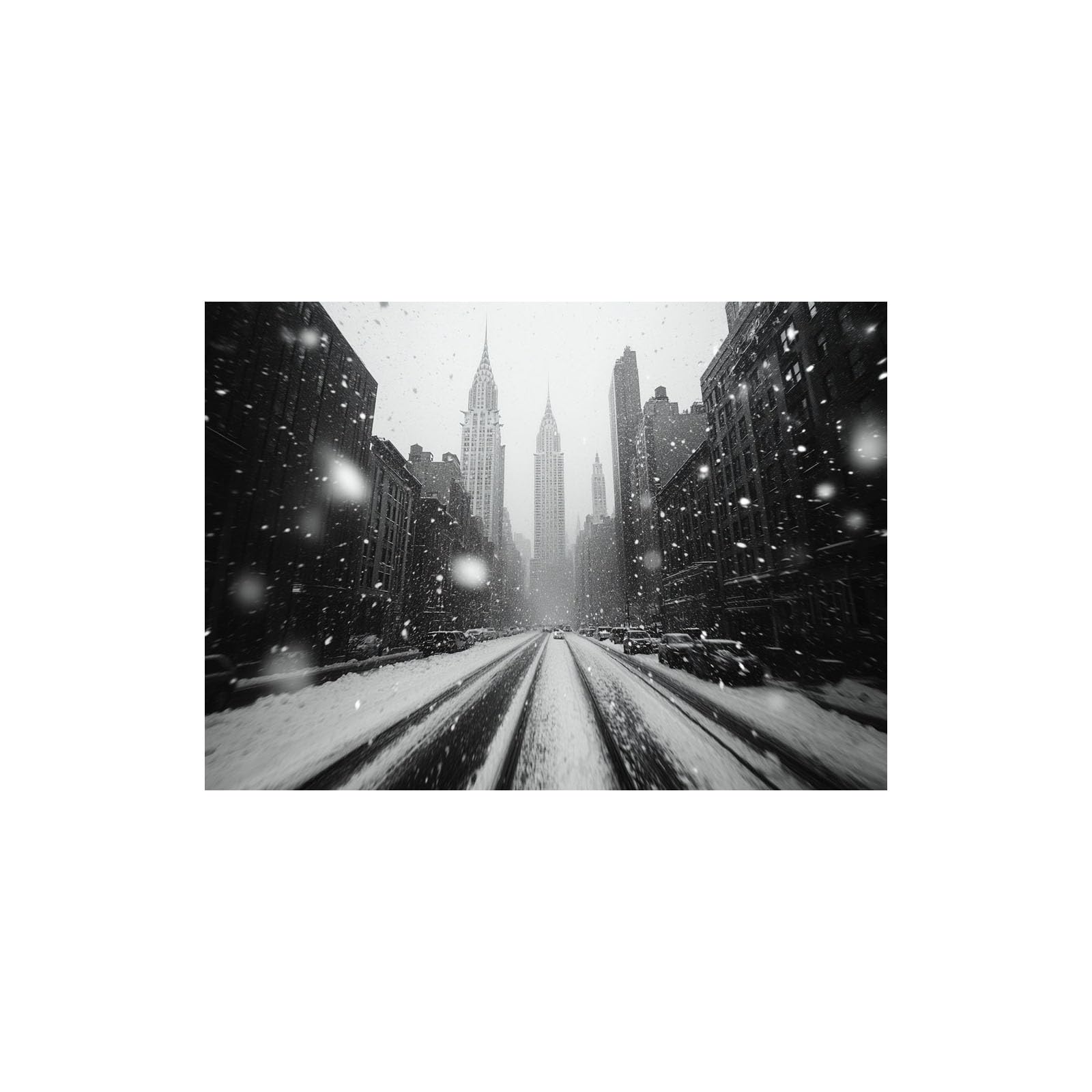 TODOAA Blanco Y Negro Abstracto Cuadros Paisaje urbano invernal Baño imágenes estéticas,decoración de pared bohemia para salón o dormitorio（Blanco-80x120cm Sin marco