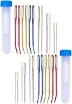 12PCS Large Eye Yarn Needles, Blunt Tapestry Needles with Storage Bottle, Bent & Straight Stainless Steel Sewing Needles for Knitting, Crochet, DIY Crafts (3 Sizes : 2.75/2.3/2 in)