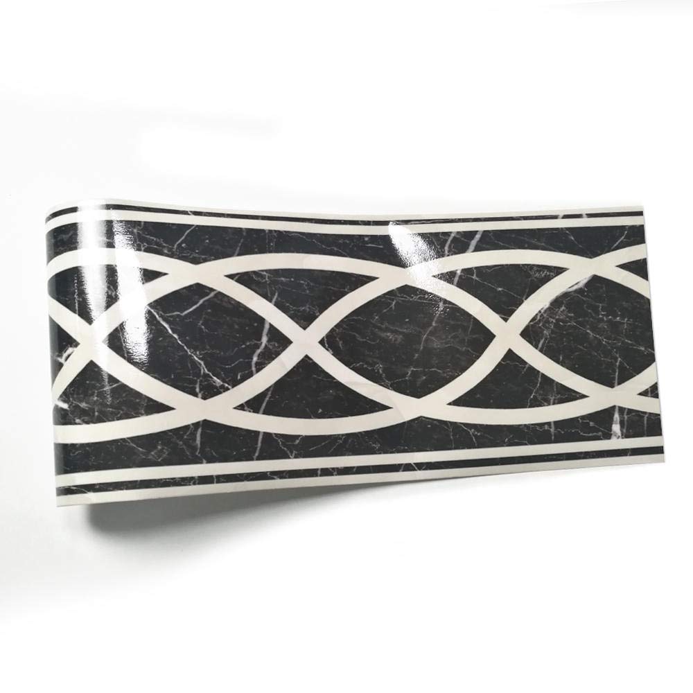 Bordo Carta Da Parati Autoadesivo Blu Grigio - Decorazione Parete 10.6cm X 5m | Per Cucina E Bagno - Foto 6