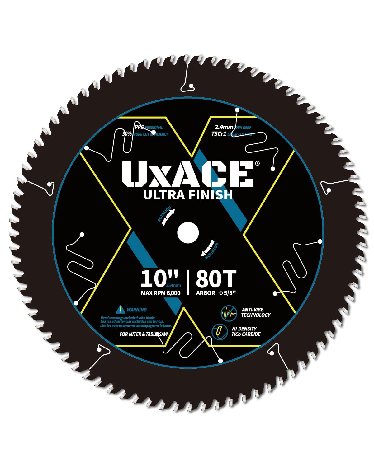 UXACE 60 Tooth Circular Saw Blade - Premium Wood Cutting -22 UXACE 60 Tooth Circular Saw Blade - Premium Wood Cutting -22