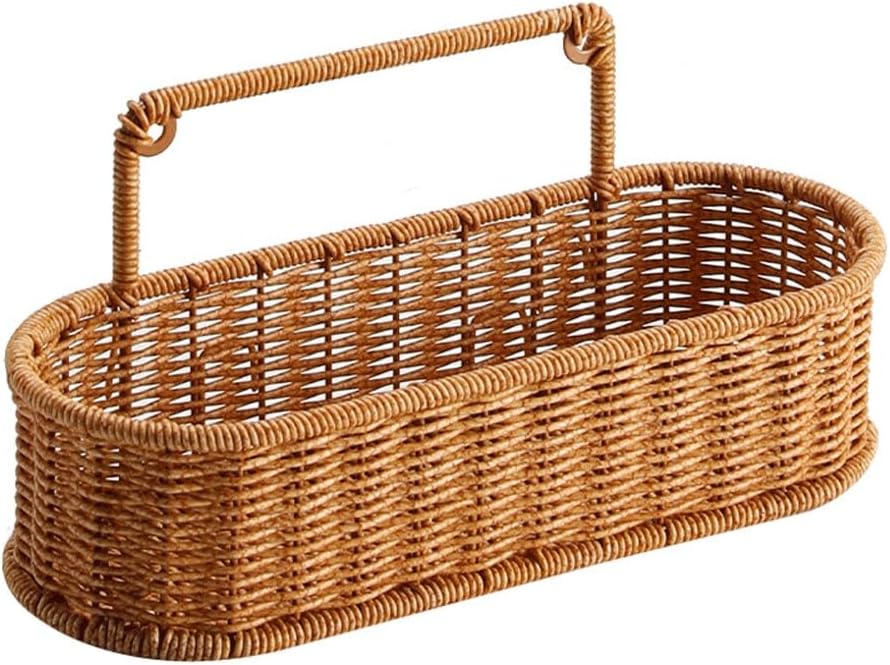 Wall Hanging Basket Imitation Rattan Knitted Basket Household Kitchen Storage Basket Kitchenware Hanging(Small)