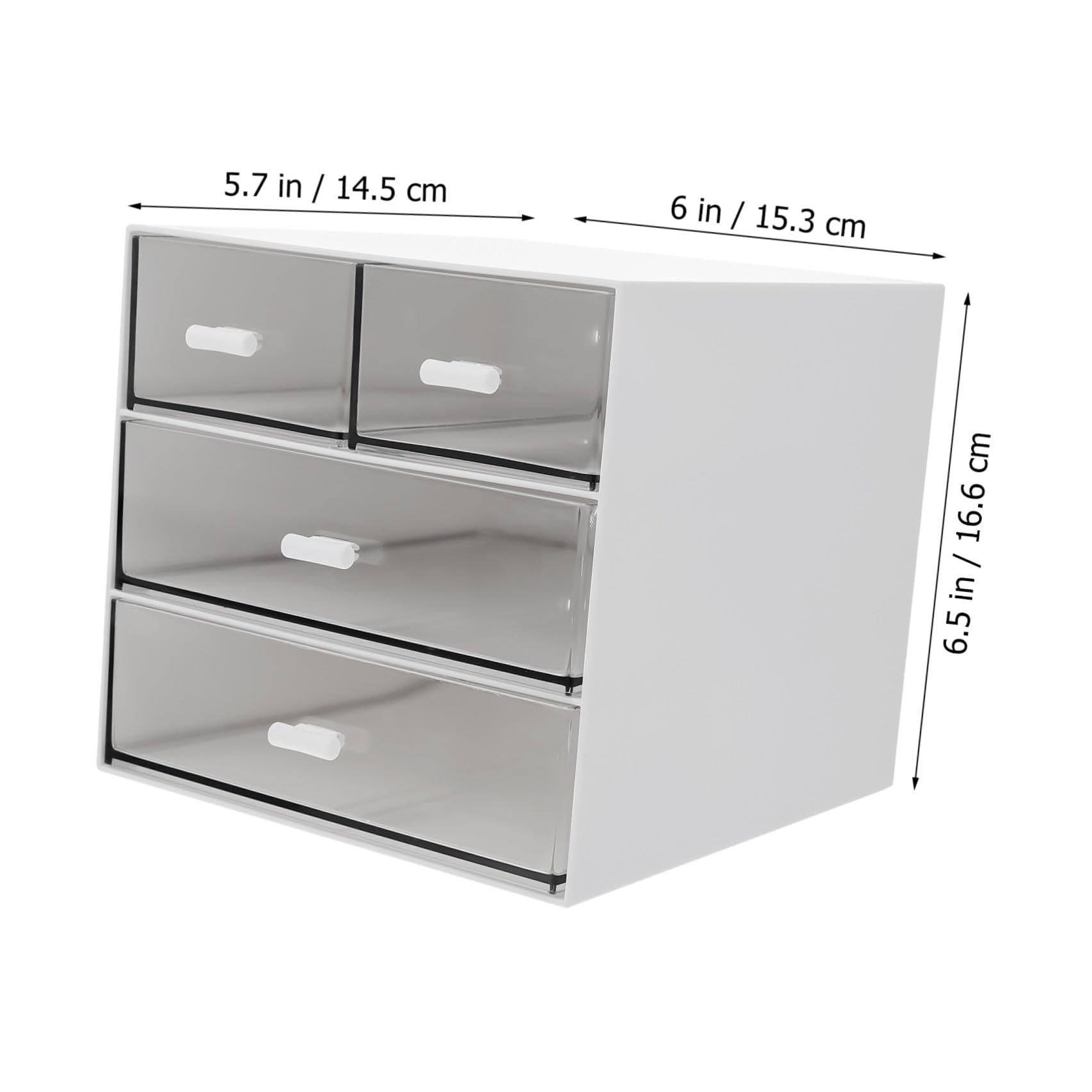 Organizzatore per Trucchi da Tavolo in Plastica Abs e Pp, Multi-livello, Bianco, per Ordine su Scrivania e Accessori Cosmetici