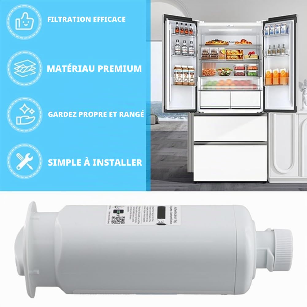 Semeany Lot de 3 filtres à eau pour réfrigérateur DA97-17376B Élément filtrant pour réfrigérateur 3 couches filtration efficace