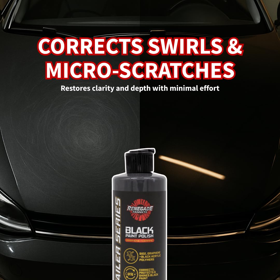 Renegade Products Graphene + Ceramic Black Paint Polish with Sio2, 1 Year Coating for Enthusiasts and Professionals