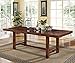Walker Edison Rustic Farmhouse Wood Distressed Dining Room Table with Expandable Leaf Dining Room Kitchen Table Set Dining Chairs, 60 Inch, 6-8 Person, Oak Brown