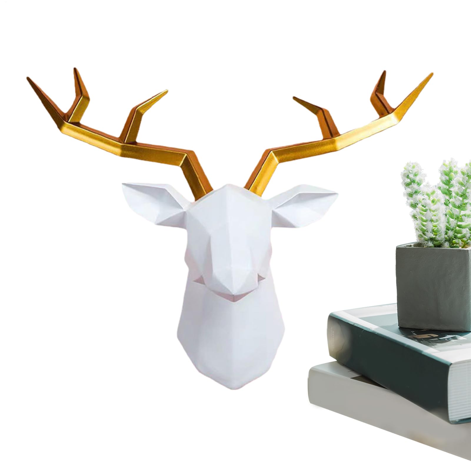 Generisch Cervo - Scultura in resina e ABS con corna