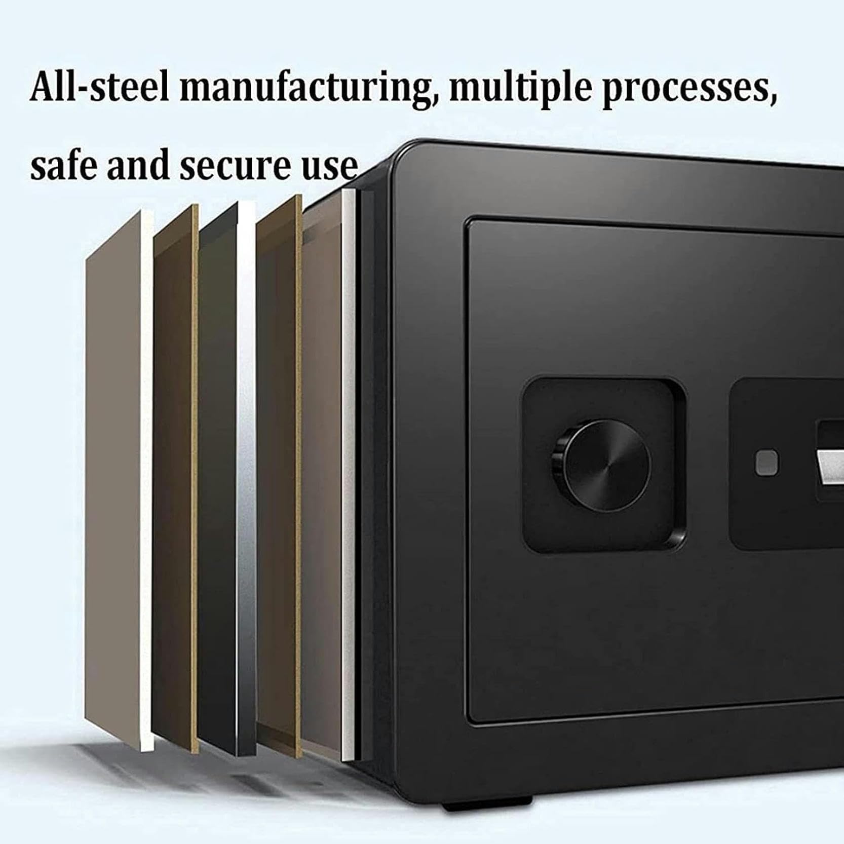 Cassaforte Domestica, Blocco Password per Impronte digitali Cassaforte Elettronica Cassetta di Sicurezza ignifuga e antifurto Scatola portaoggetti Multifunzionale, White-1