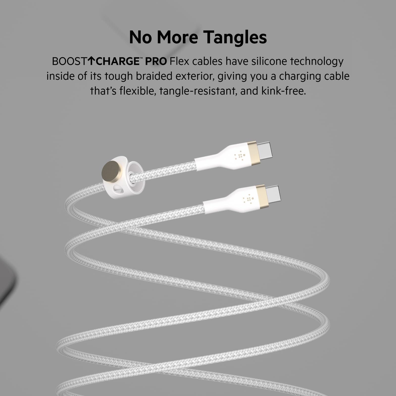 Belkin BoostCharge Pro Flex Cavo intrecciato da USB Type C a USB C, ricarica rapida PD, certificato USB-IF per iPhone 16/15, Galaxy S24, Pixel, iPad, MacBook, altri, 1 m, confezione da 2, nero/bianco