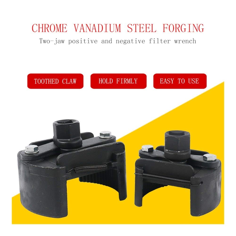 Filtre universel en acier Cast Wrenches réglable 2 Mâchoires-filtre à huile Filtre à carburant Remover Outil de suppression de clé en acier Moulage Outils de jardin