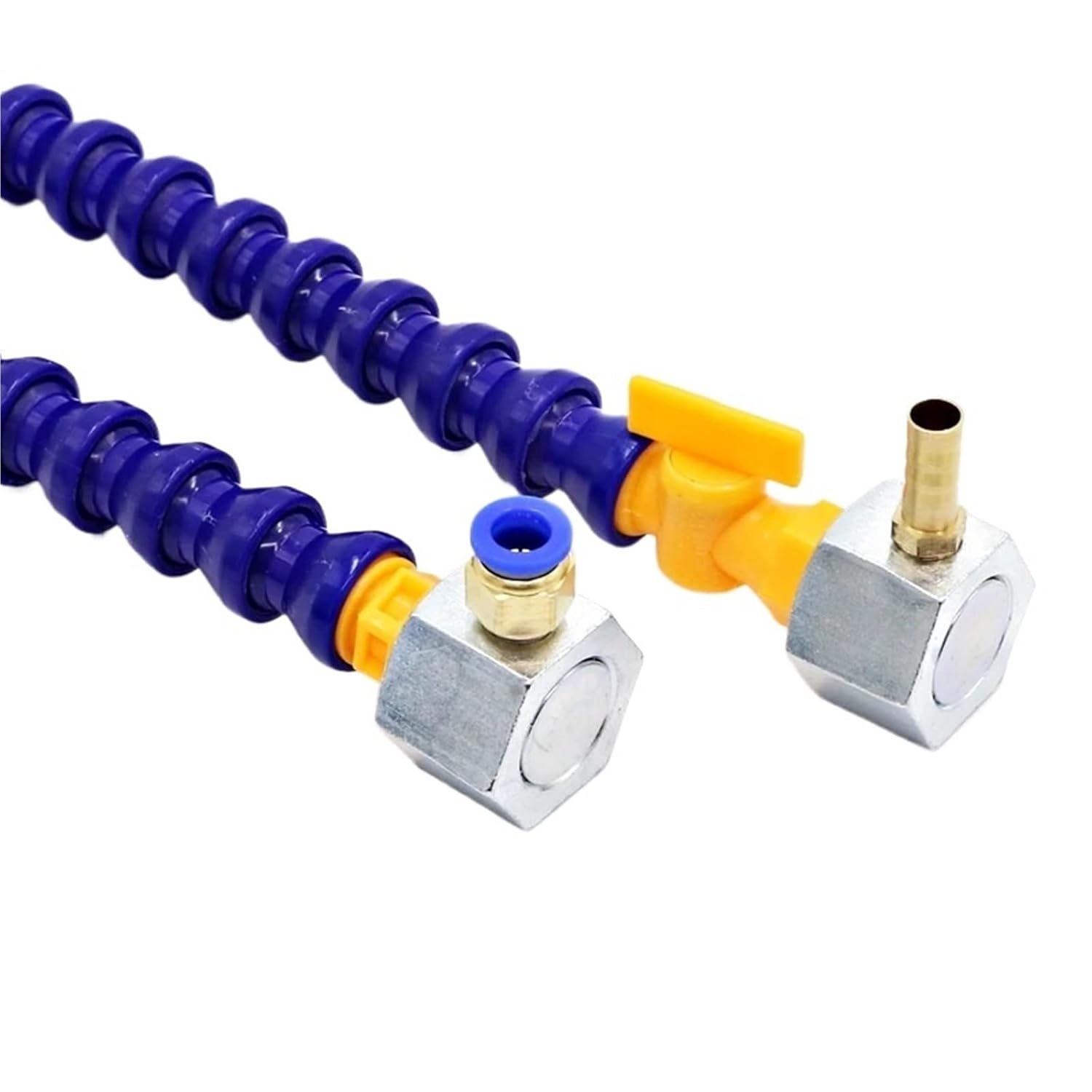 1pc 1/2~1/4Inch Adjustable Flexible Water Oil Coolant Tube Hose with Round Flat Nozzle Multi-Function CNC Milling Lathe Cooling Pipe(Round-600MM,1I2 Inch)