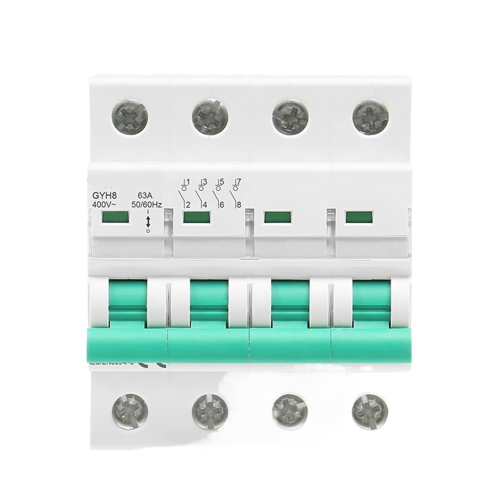 1PCS GYH8 Rail Interruttore di Isolamento a 4 Poli 400V Interruttore Principale 63A 100A 125A Interruttore Automatico di Isolamento(125A)