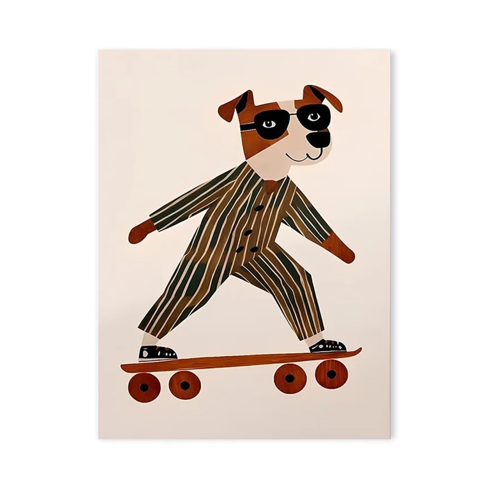 Peinture sur toile XENITE art animalier et skateboard de qualité 40x50 cm