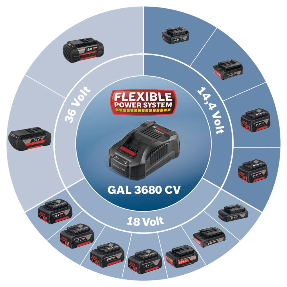 BOSCH 2607225900 - Chargeur 3680 CV 14,4-36 V Noir