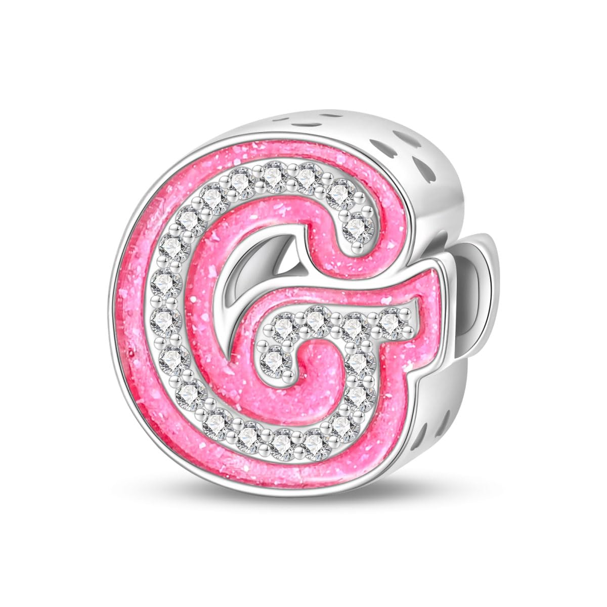 Letter Charms for Pandora Bracelets,Pink Charms for Women,A-Z Initial Bead Pendant for Necklace,Christmas Jewelry Gifts