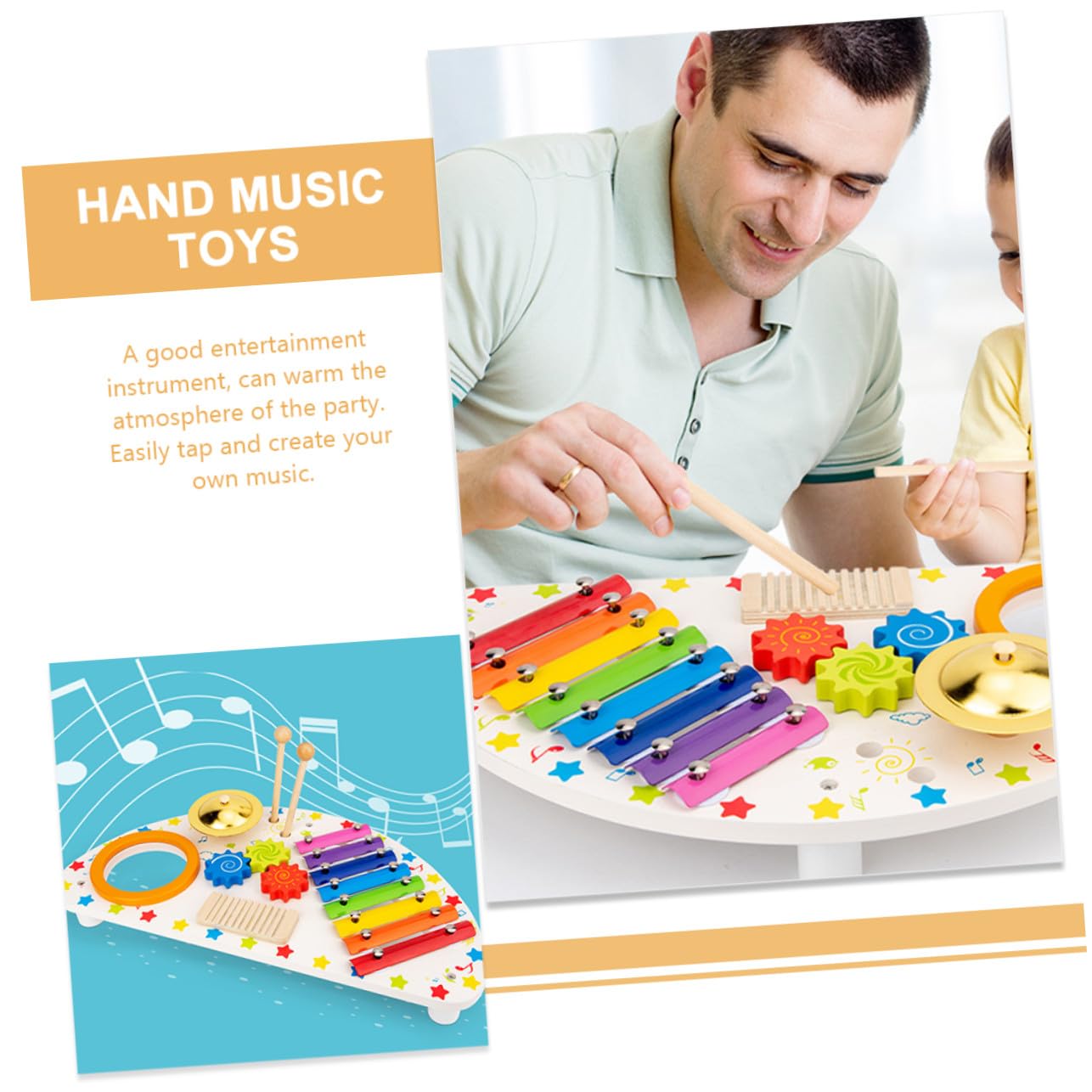 Hemobllo Strumento Musicale in Legno per Ragazzo Ragazza Barre di Xilofono per Riecheggianti e Gioco Creativo