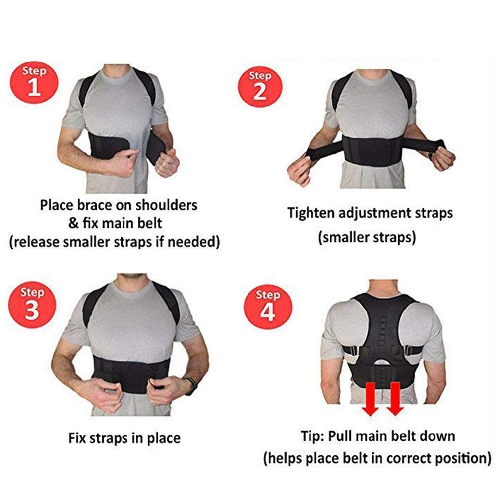 Mobhada Black Royal Posture Back Support Belt for Posture Corrector Waist Support Back Support (XL) 3