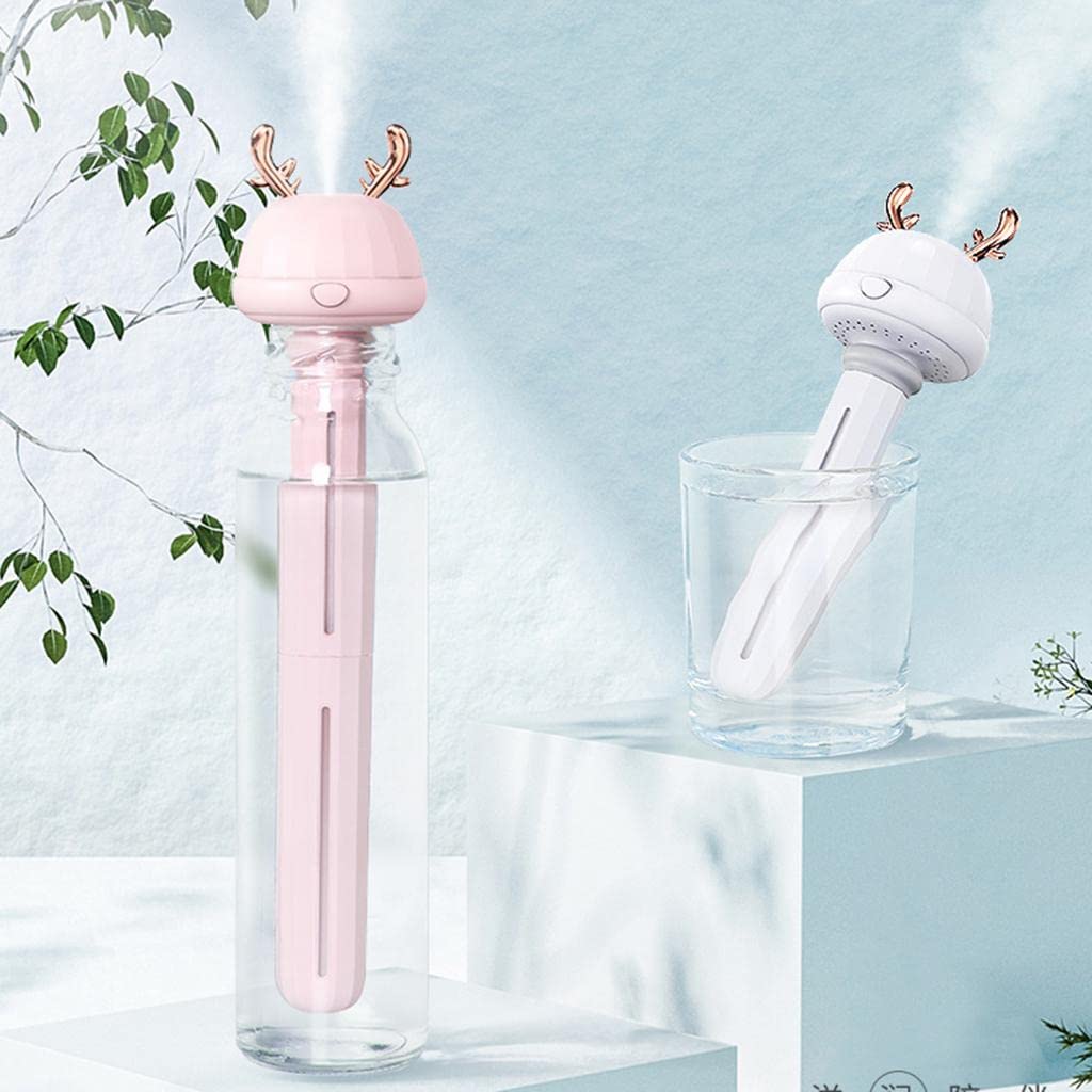 CALANDIS Portable Water Bottle Cap Air Humidifier for Home Office Car Deer Pink | | Natural & Alternative Remedies-image-26